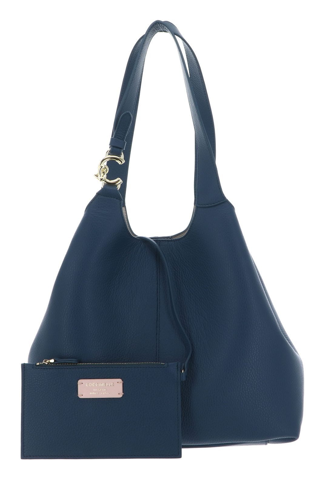 COCCINELLE Schultertasche Shopper (Set, 2-tlg), aus echtem Rindsleder