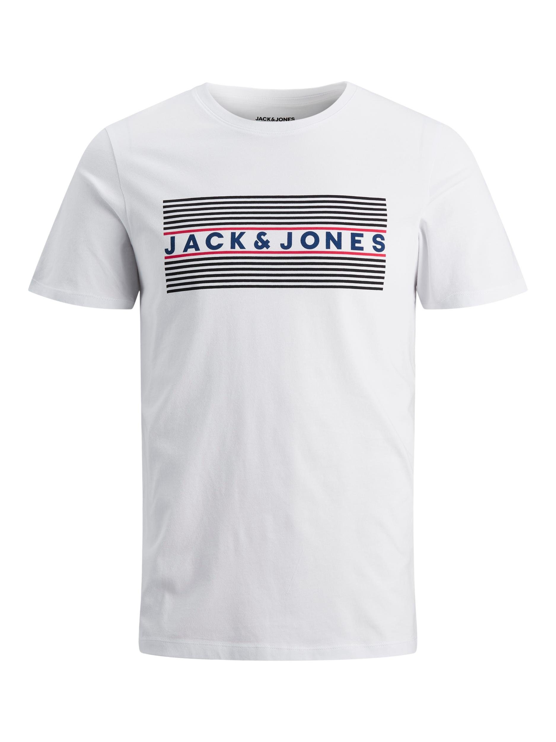 Jack & Jones Junior white/PLAY2 LOGO O-NECK JNR JJECORP TEE T-Shirt