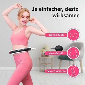 DTC GmbH Hula-Hoop-Reifen mit intelligentem Digitalzähler und 18 abnehmbaren Teilen, (75cm bis 125cm Taillenumfang), Massagenoppen für entspannendes Hula Hoop Erlebnis