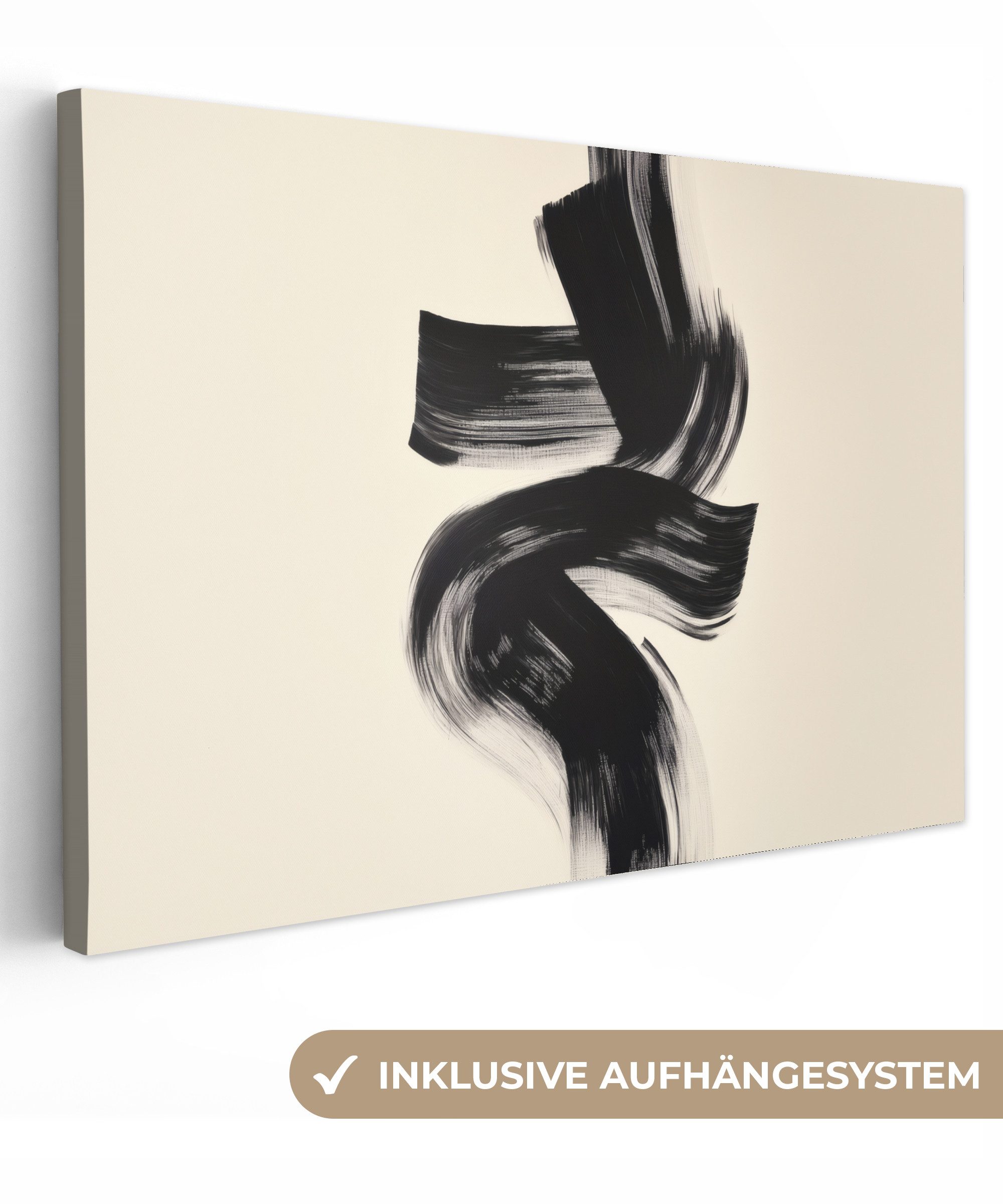 OneMillionCanvasses® Leinwandbild Streifen - Schwarz - Abstrakt, Fotodruck günstig online kaufen