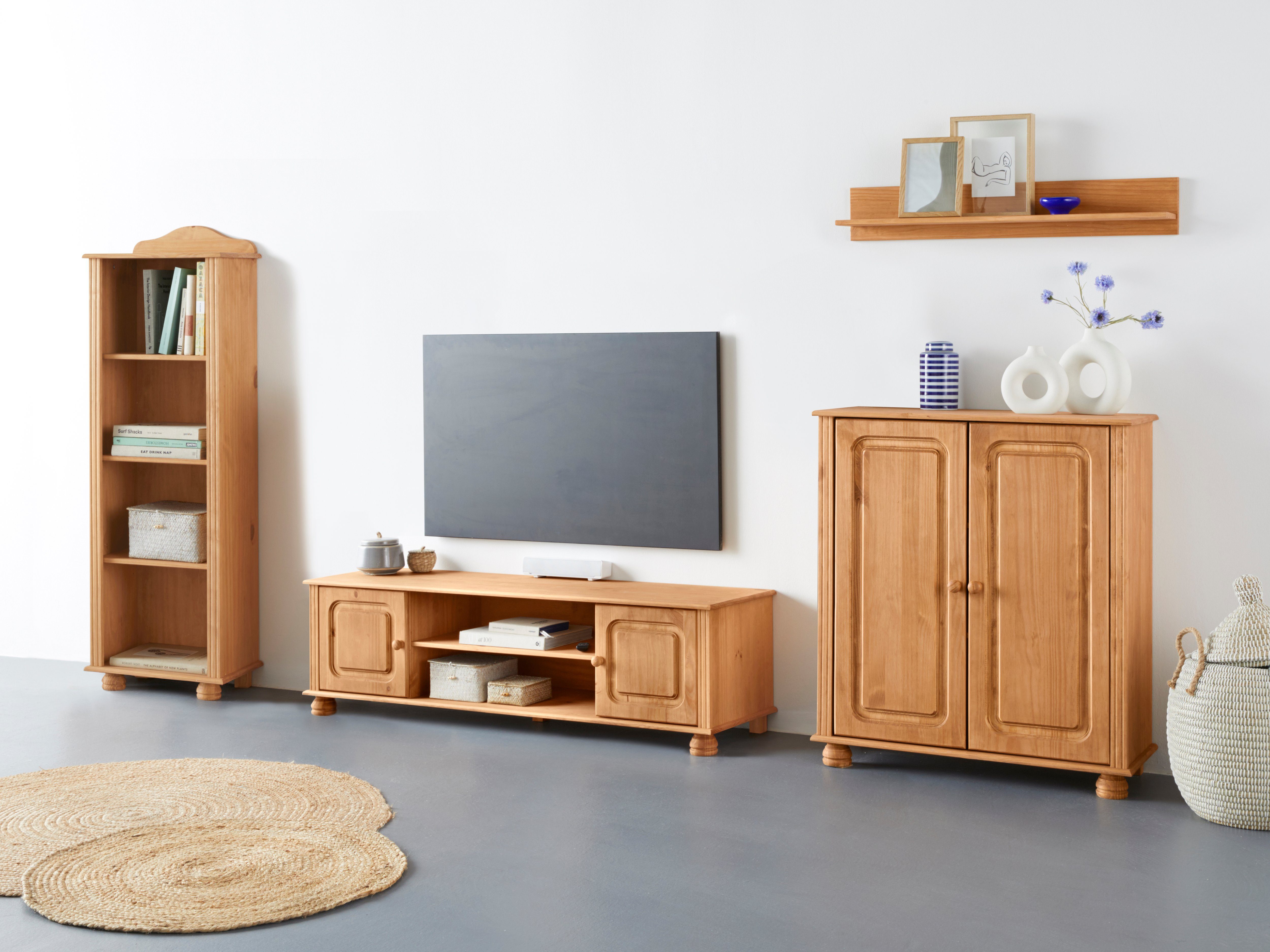 Home affaire Wohnwand Mette, (3-St), 1 Midischrank, 1 Bücherregal und 1 Lowboard ohne Wandboard