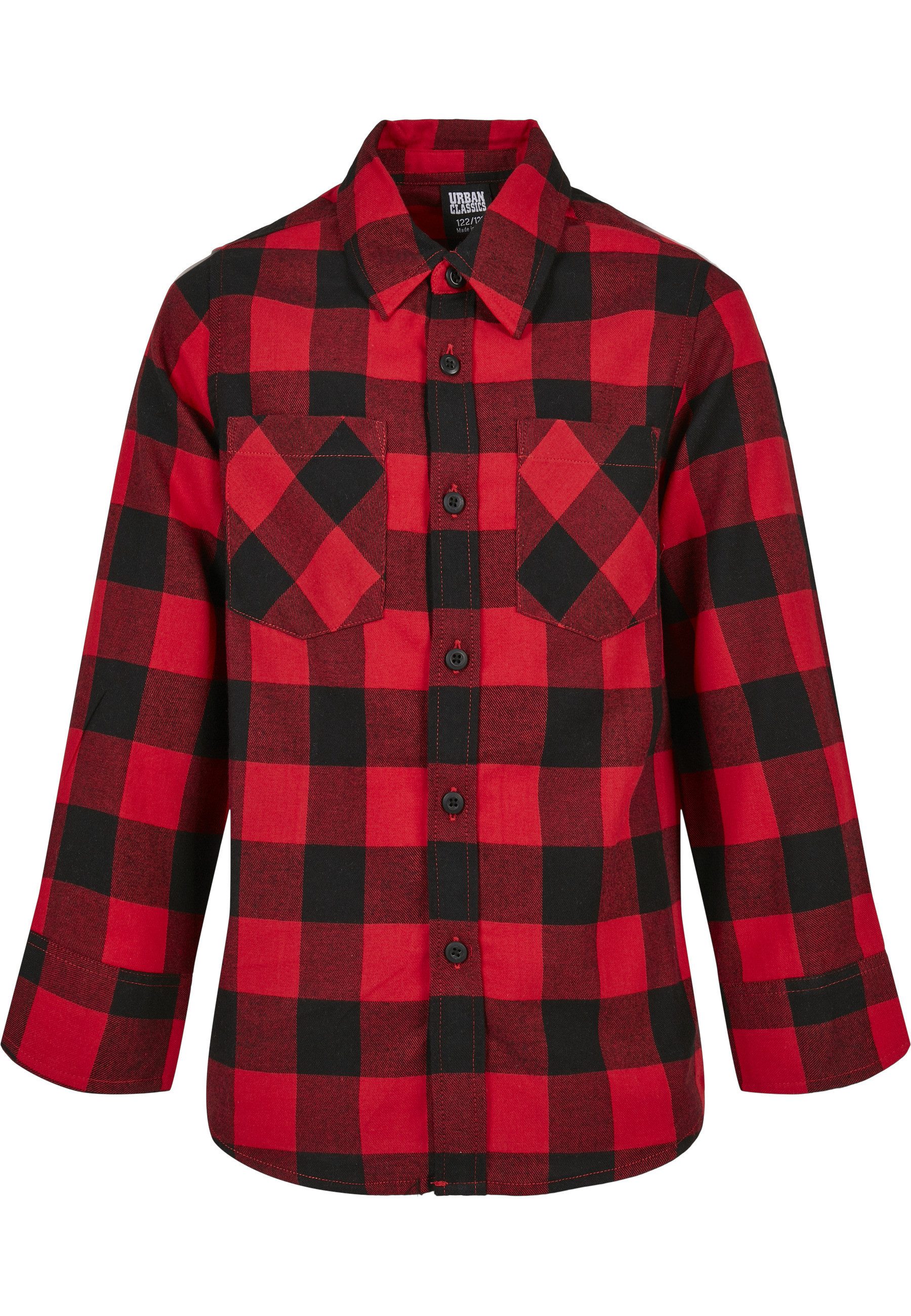 URBAN CLASSICS Langarm-Poloshirt Urban Classics Herren Boys Checked Flanell Shirt (1-tlg)