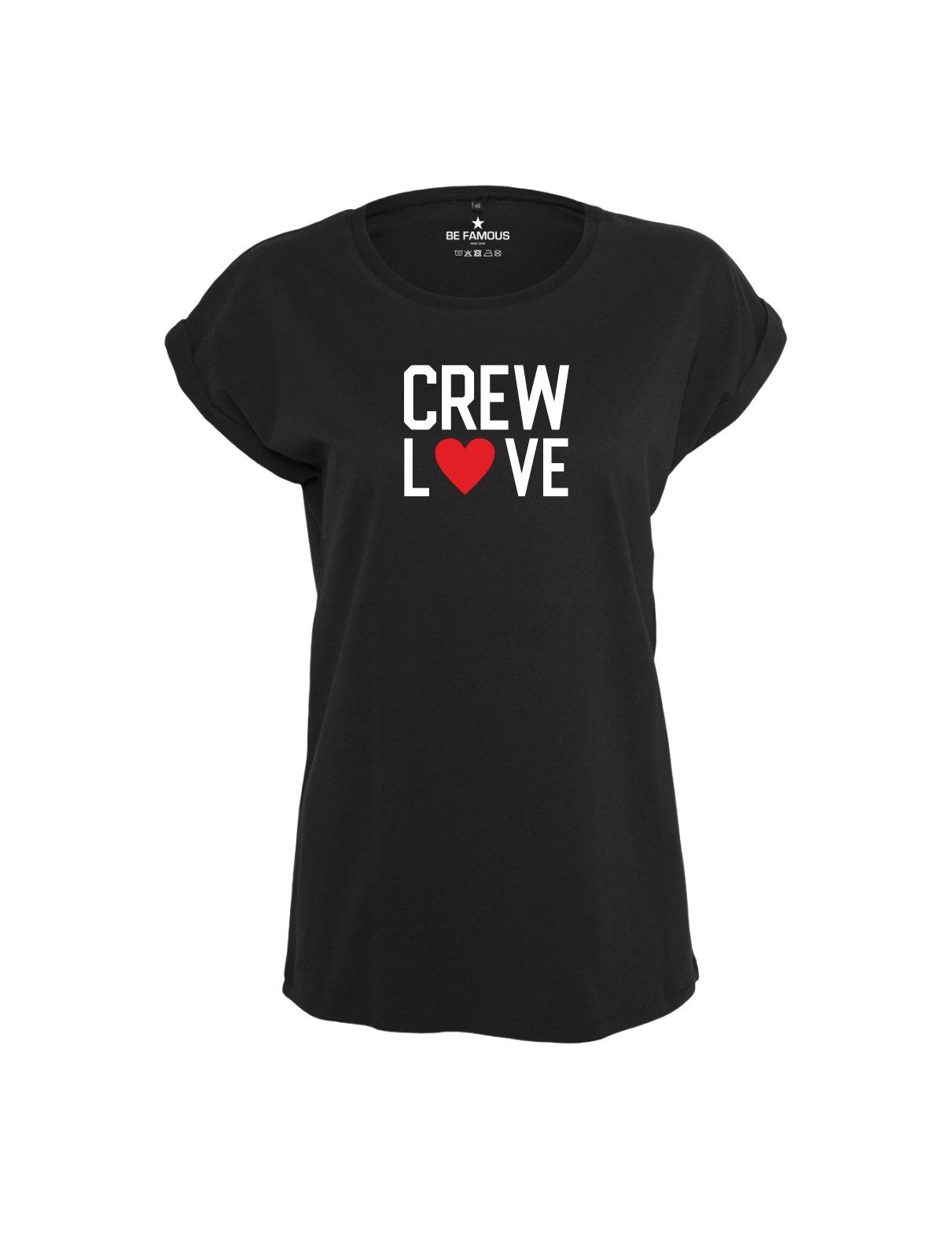 Be Famous Print-Shirt Classic Roll Up CREWLO (1-tlg., keine)