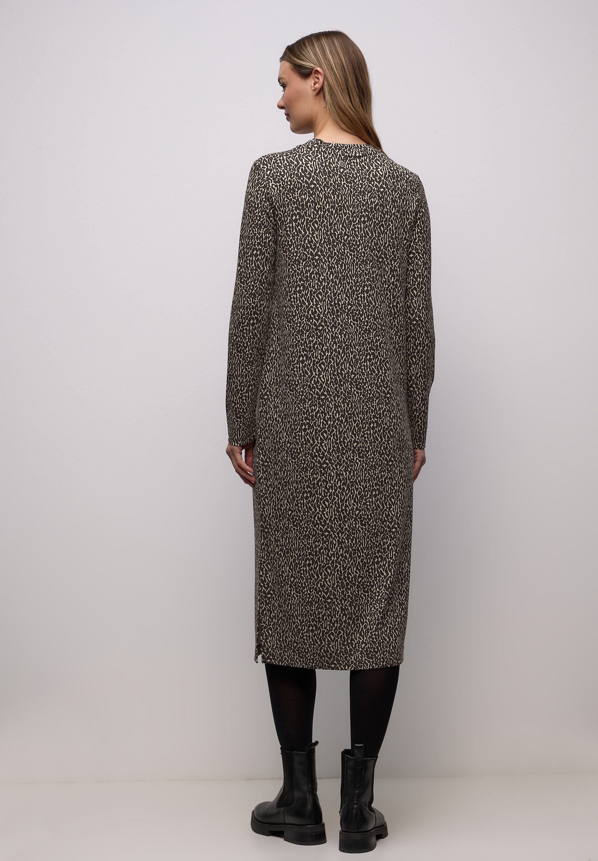 STREET ONE Midikleid im Leo-Allover-Print