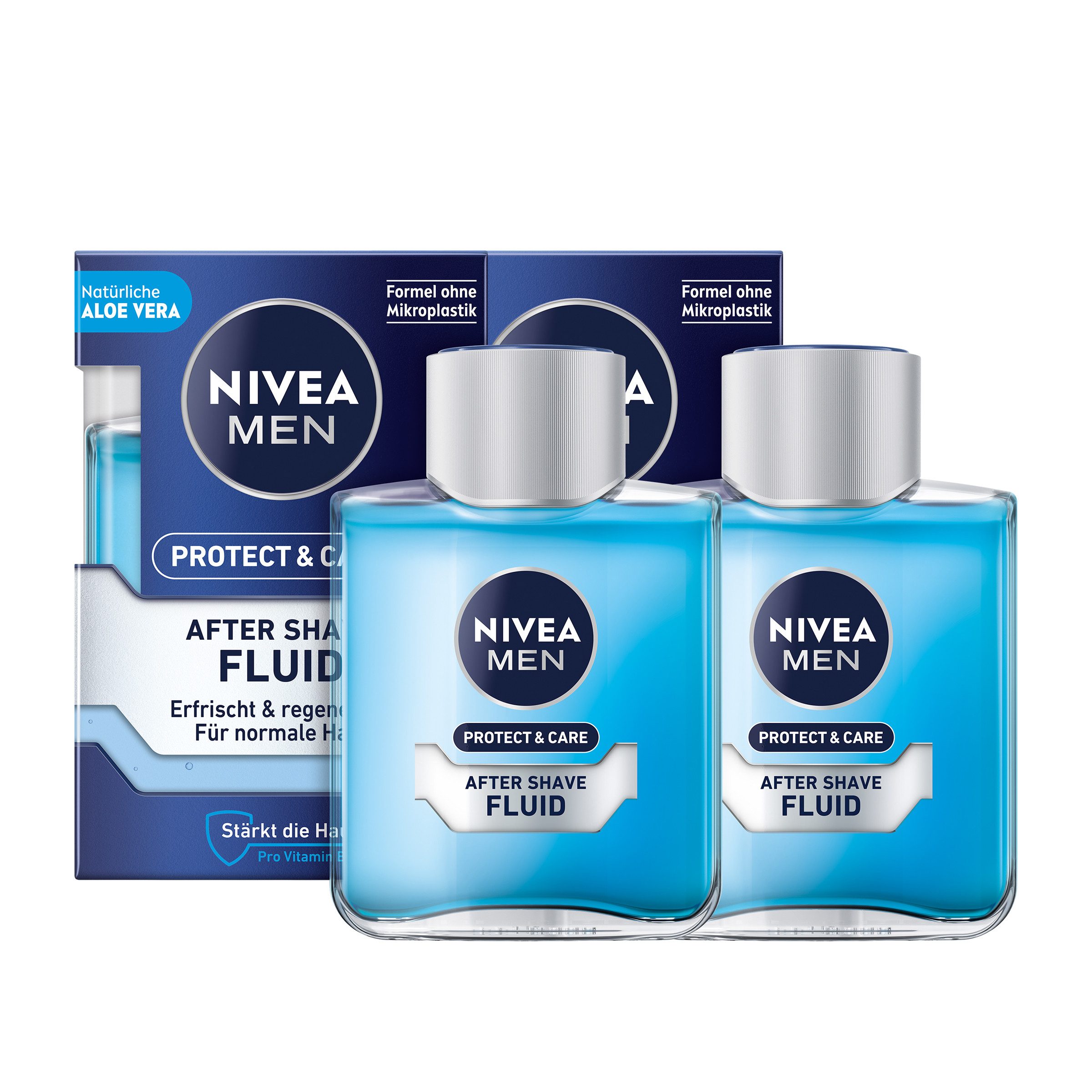 After Shave Lotion Fluid Protect & Care Aloe Vera sanft erfrischend 2 x 100ml