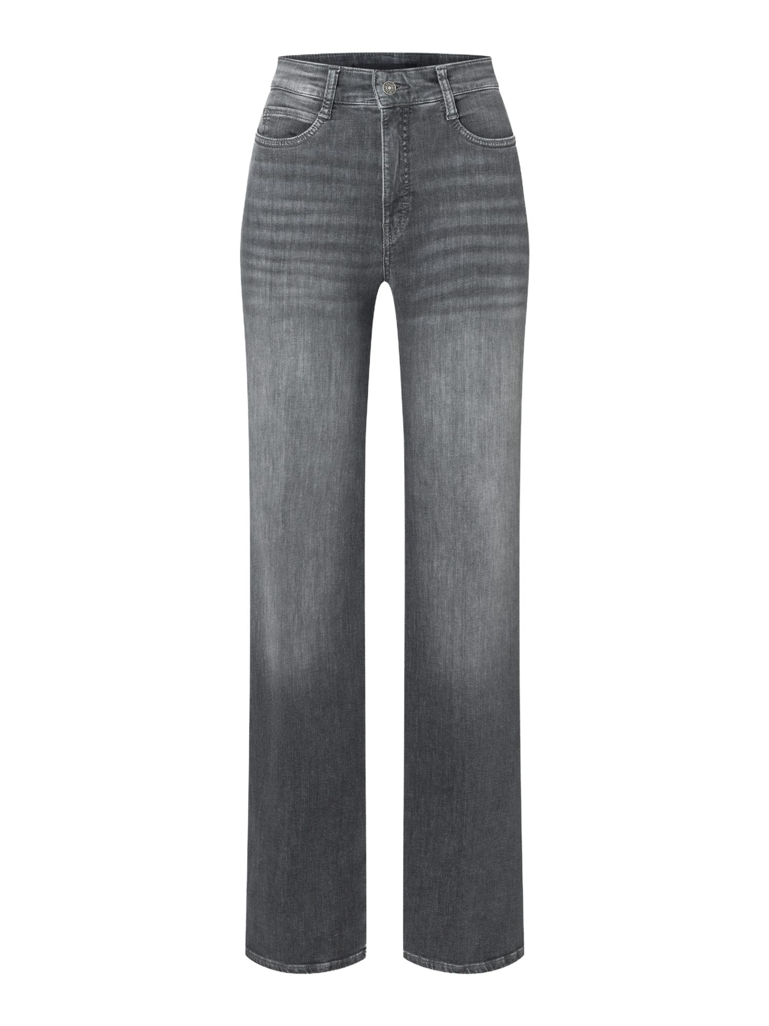 MAC 5-Pocket-Jeans grau, Casual, Baumwolle, Unifarben, Weit, Mittel