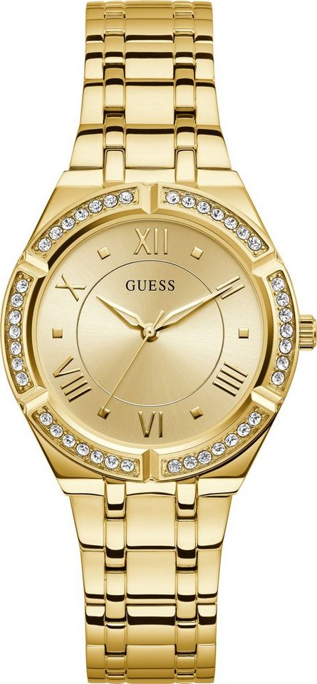 Guess Quarzuhr COSMO, GW0033L2, Edelstahlgehäuse, goldfarben  IP-beschichtet, Ø ca. 36 mm