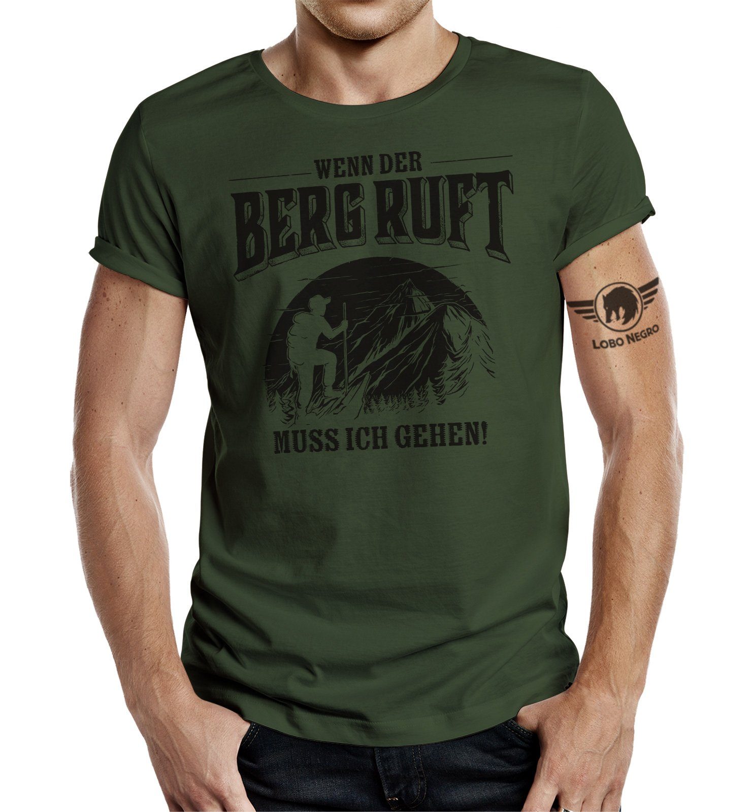 LOBO NEGRO® T-Shirt für Bergsteiger: Wenn der Berg ruft muss ich gehen
