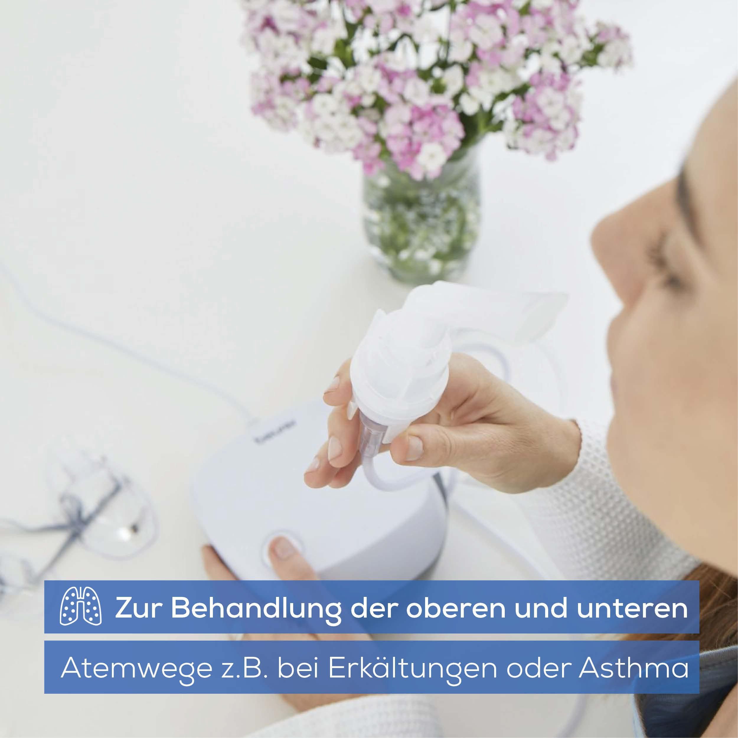 BEURER Inhalationsgerät IH 18 Inhalator zur Behandlung der oberen und unteren Atemwege, Effektive Verneblung mittels AC Kompressor-Drucklufttechnologie – Bild 4 von 5