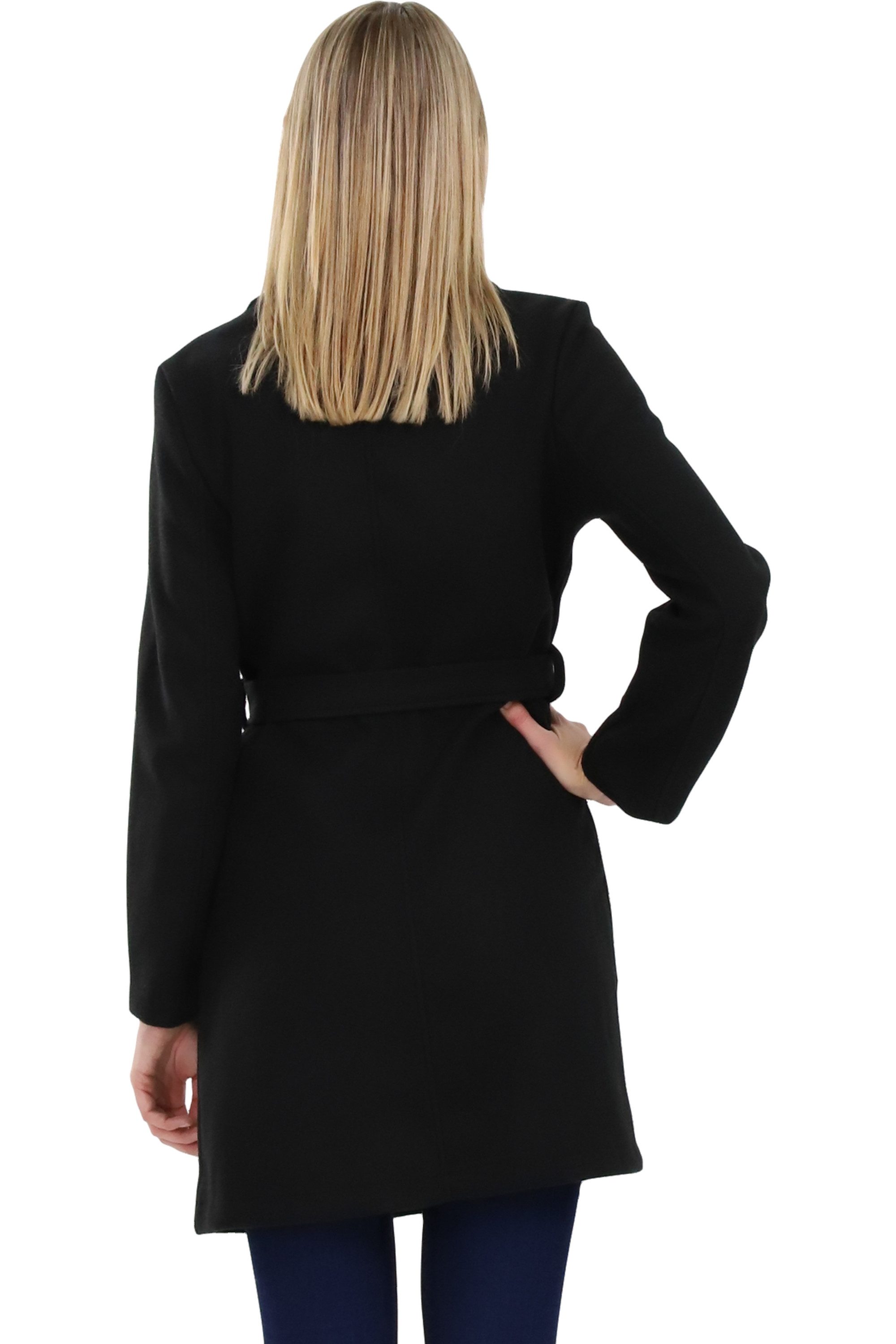 malito more than fashion Langmantel malito Damen Trenchcoat, schicker Wintermantel, klassische Jacke, langer Trenchcoat Longjacke Übergangszeit