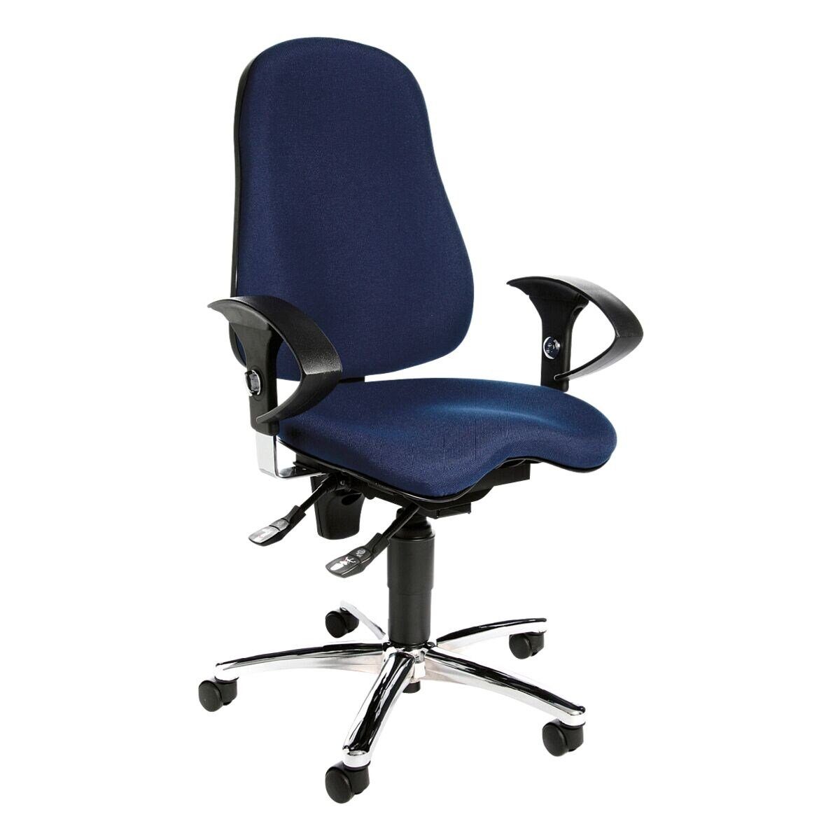 TOPSTAR Schreibtischstuhl Sitness 10, mit Armlehnen, Body Balance Tec - Sitz und Lendenstützen dunkelblau