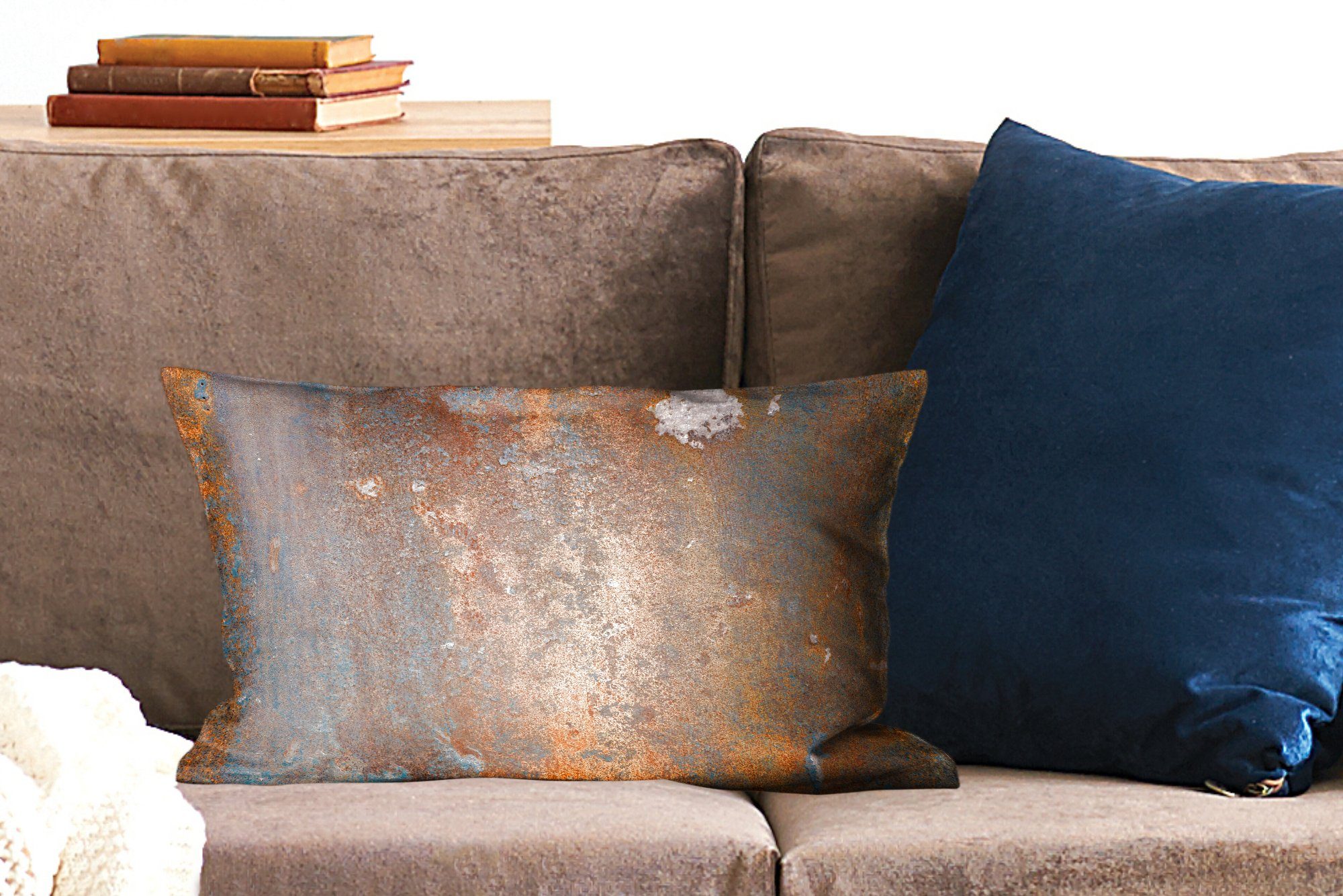 MuchoWow Dekokissen Rostdruck - Vintage - Industriell, Kissenbezug für Sofa, Dekorationkissen, Kissenhüllen, 50x30 cm
