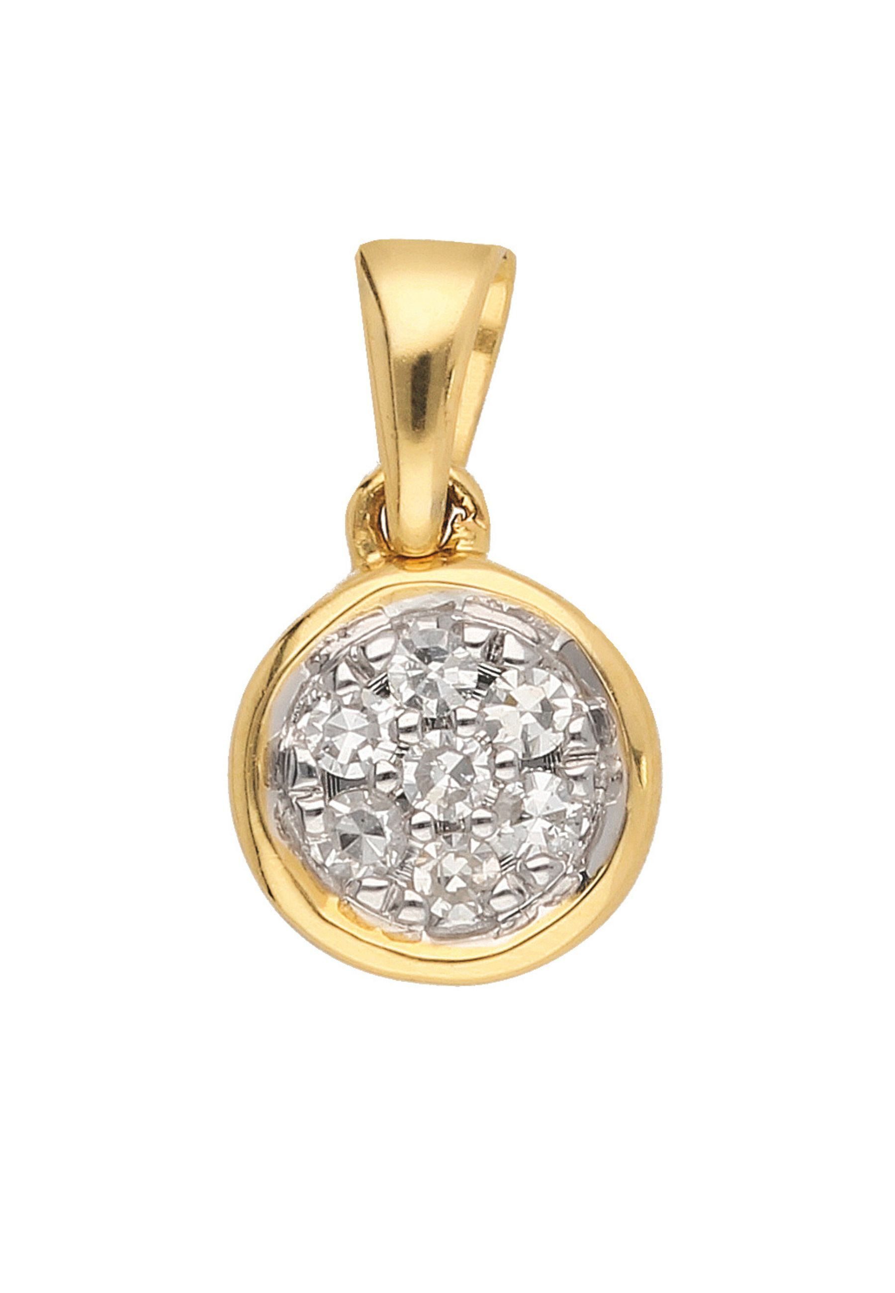 Adelia´s Kettenanhänger Damen 585 Gold Anhänger mit Diamant Ø 6 mm, mit Dia günstig online kaufen