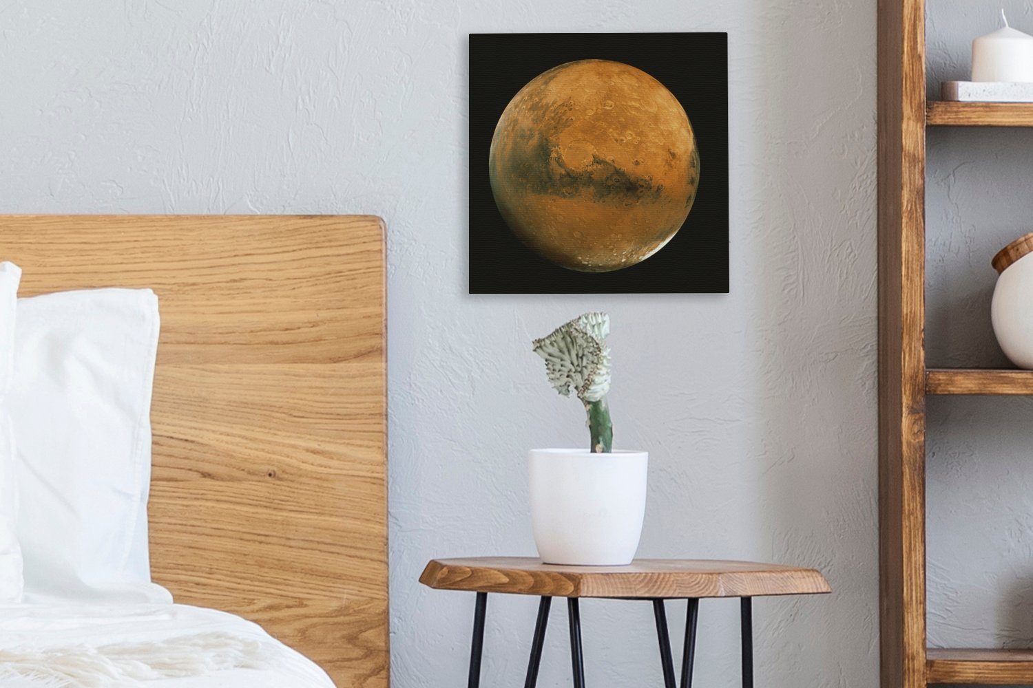 OneMillionCanvasses® Leinwandbild Mars an dunklen Schlafzimmer Leinwand Bilder (1 Himmel, St), für einem Wohnzimmer