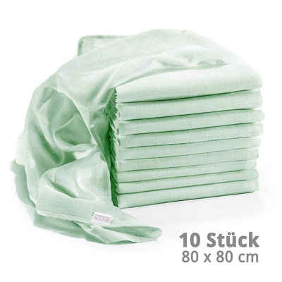 Makian Stoffwindeln Mint (1-St), Mullwindeln Mulltücher - 10er Pack 80 x 80 cm Stoffwindeln