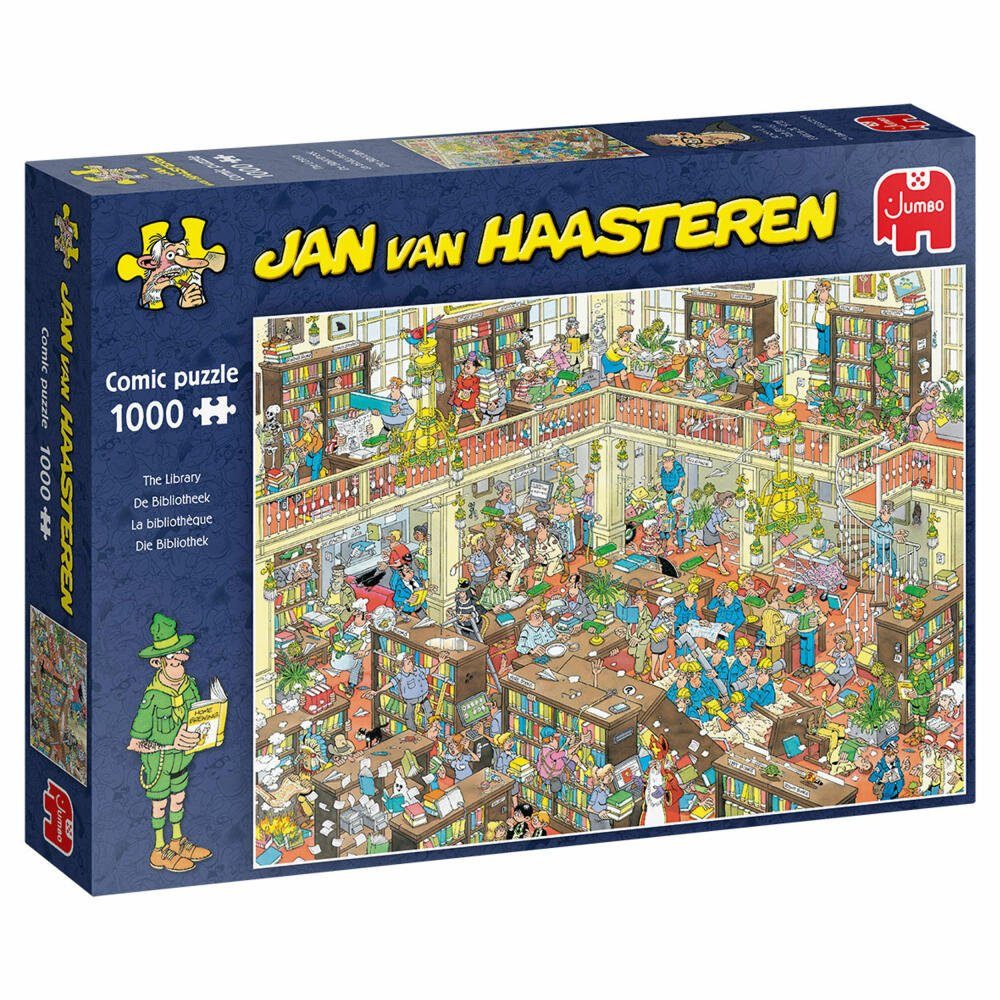 Jumbo Spiele Puzzle Jan van Haasteren - Bibliothek 1000 Teile, 1000 Puzzleteile