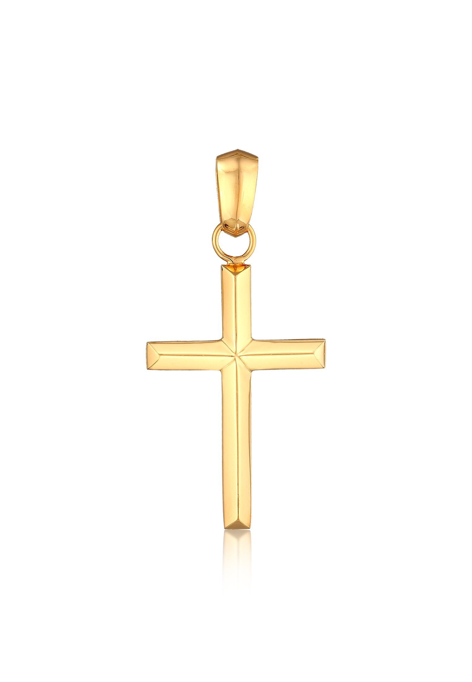 Kuzzoi Kettenanhänger Kreuz Modern 925 Silber Gold