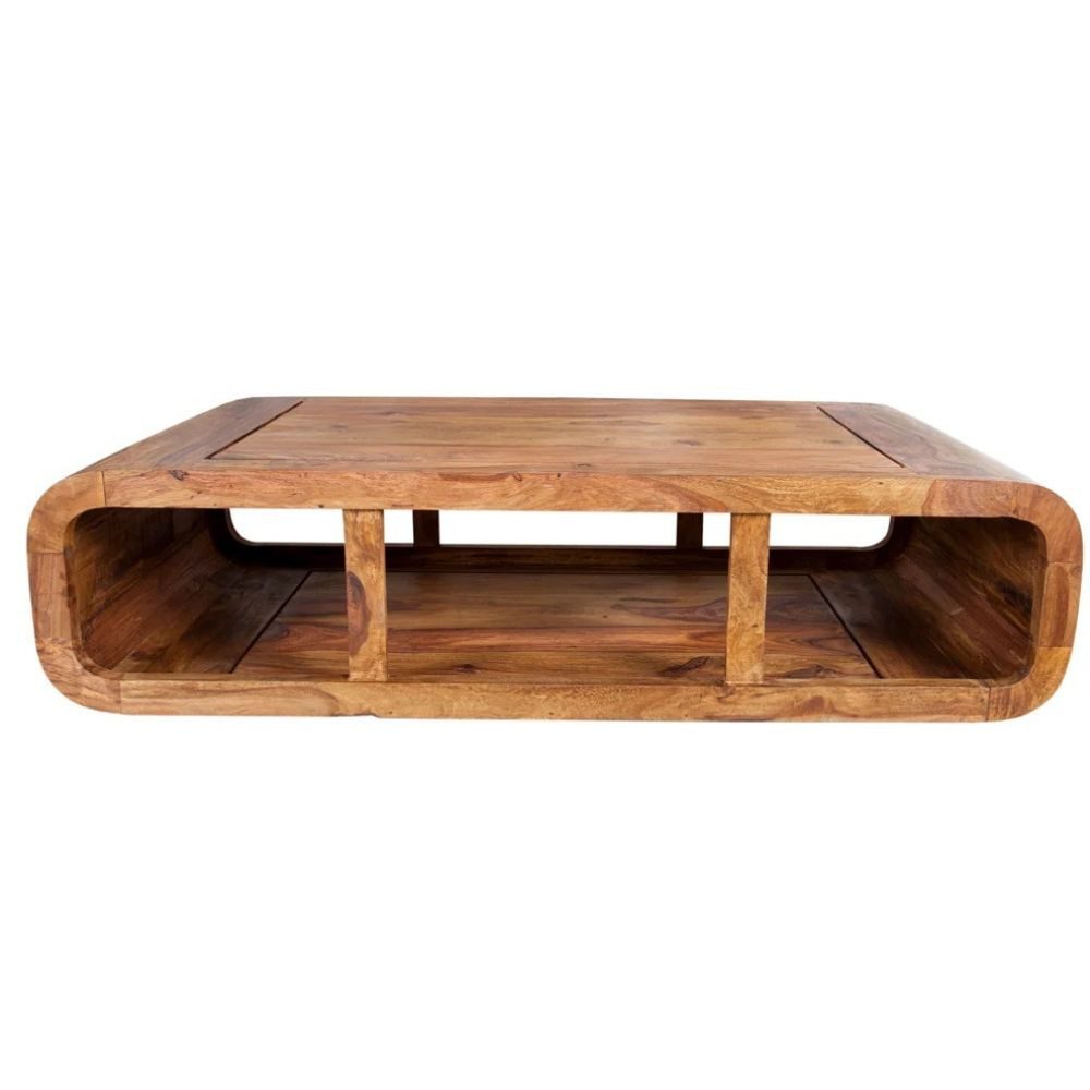 LebensWohnArt Couchtisch Puristischer Couchtisch MOHIT 100x50cm Palisander Massivholz