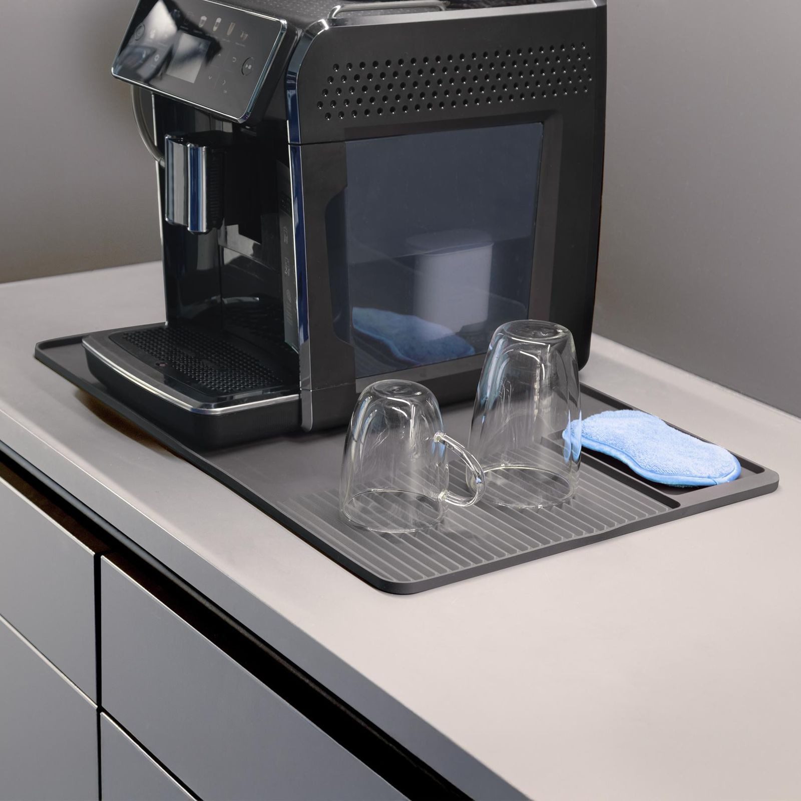 Gravidus Abtropfmatte Silikon-Abtropfmatte 59×40 cm anthrazit hitzebeständig