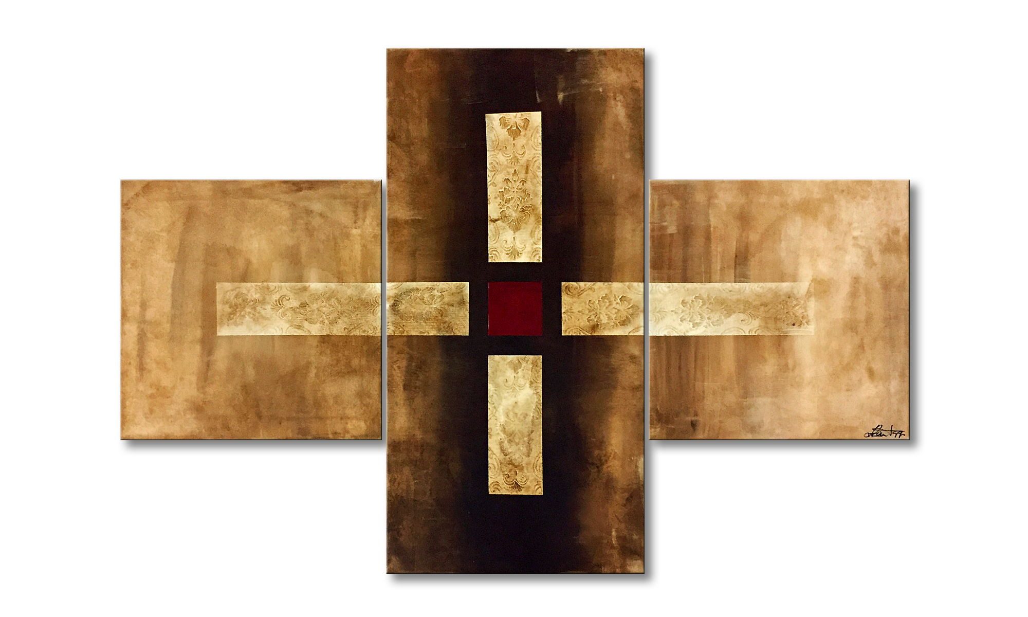 WandbilderXXL Gemälde Crusader 150 x 100 cm, Abstraktes Gemälde, handgemaltes Unikat