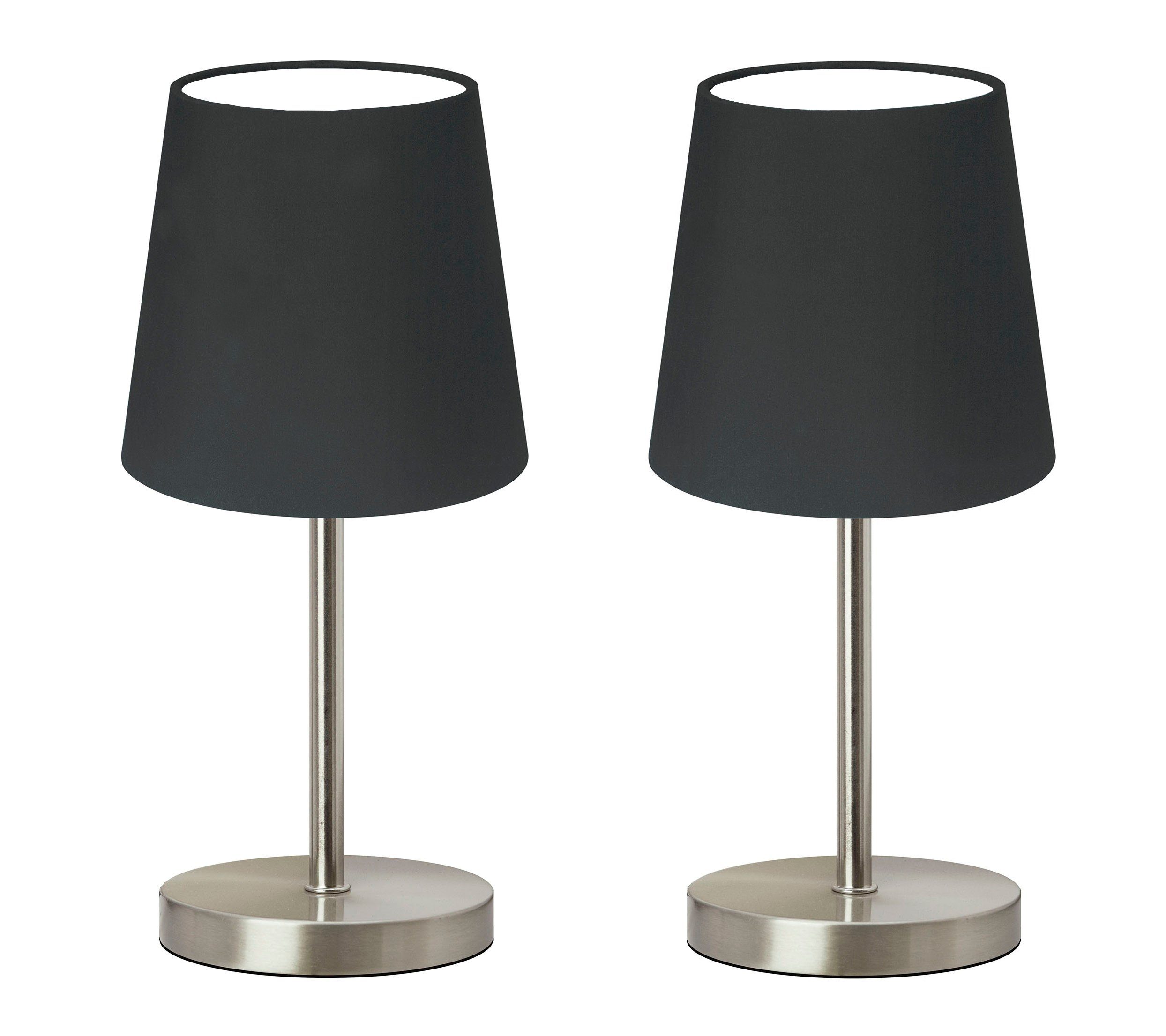 TRANGO LED Tischleuchte, 2er Pack 2017-07BL Nachttischlampe BLACKY Tischleu günstig online kaufen