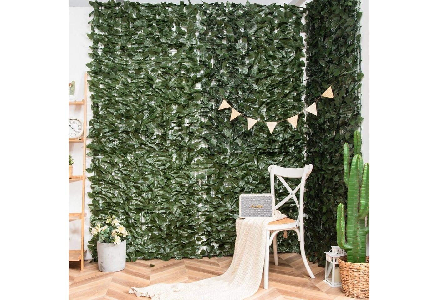 Thumbnail - BlingBin Balkonsichtschutz Sichtschutzhecke Windschutz Efeu Sichtschutz Blätterzaun 1x3M (1er Set, 1-St., 1pcs) LxH: 300...