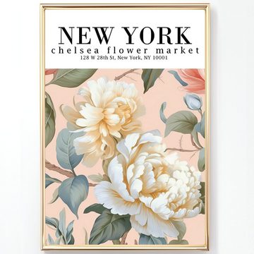 homestyle-accessoires Poster Bilderset NEW YORK FLOWER MARKET 3er SET DIN A4 / DIN A3, Ohne Bilderrahmen