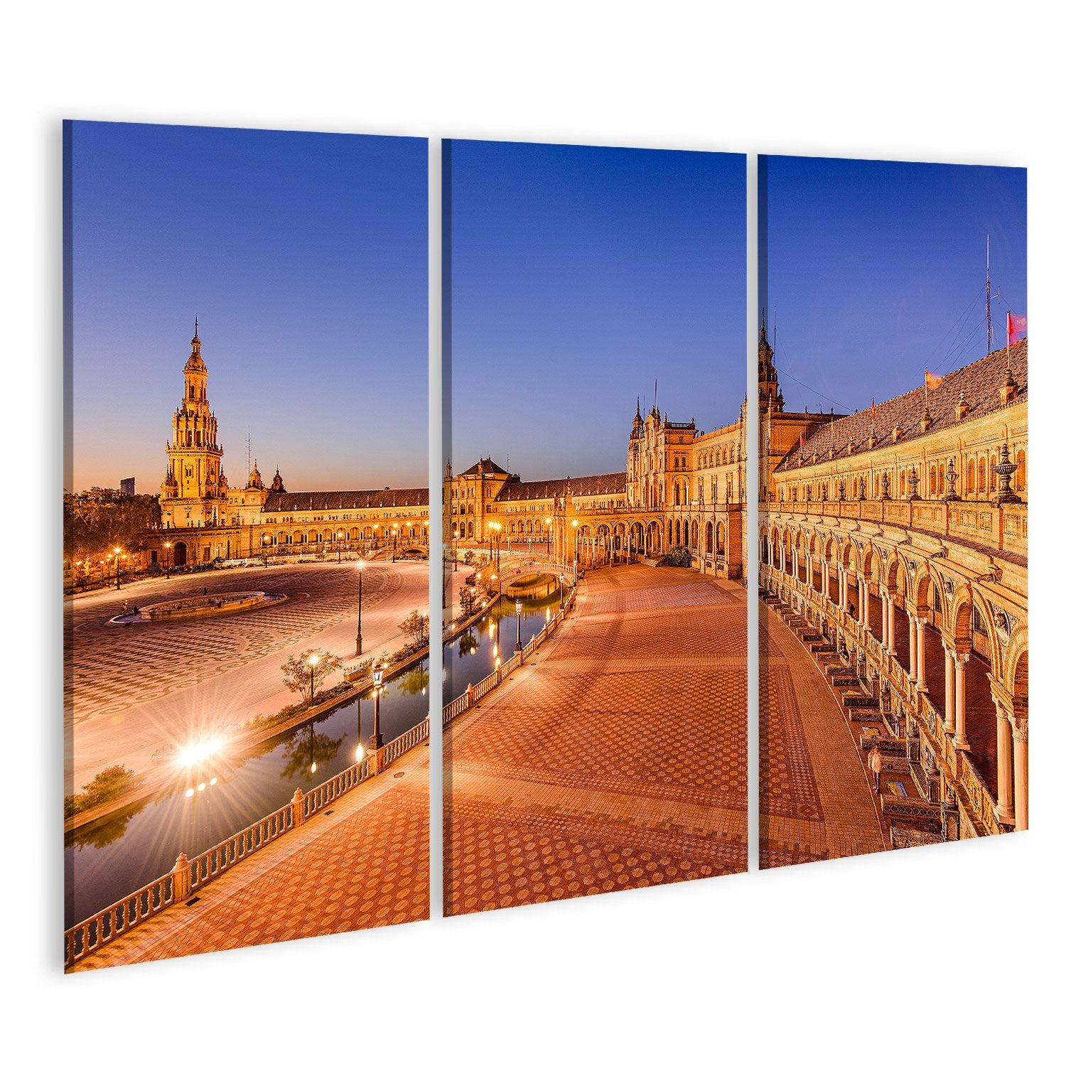 islandburner Leinwandbild Bild auf Leinwand Sevilla Spanien Bei Plaza De Espana Wandbild Leinwa