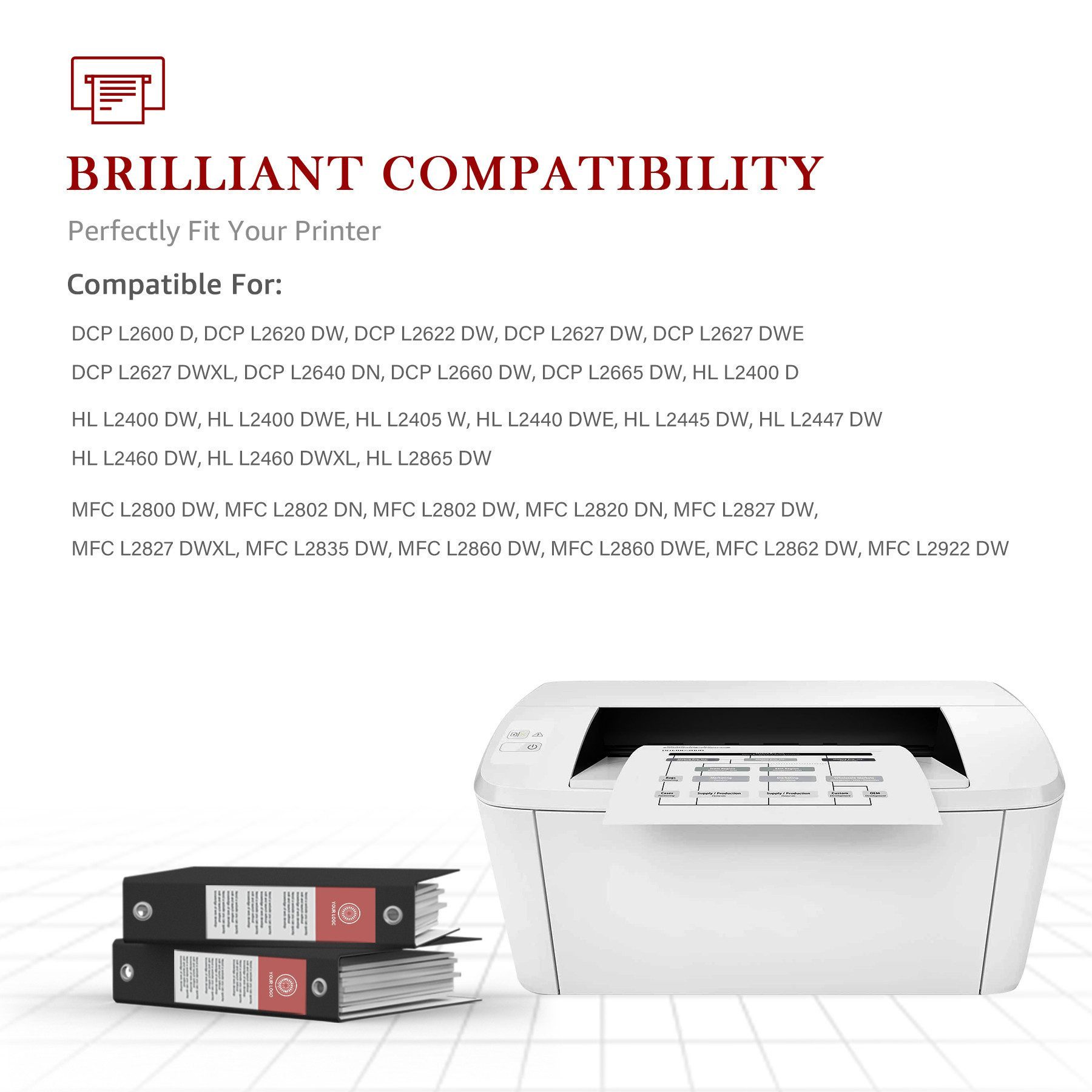 Toner Kingdom Tonerpatrone ca. 3000 Seiten pro Schwarz Ersatz für Brother TN2510XL Mit Chip, (TN2510 für Brother TN-2510XL HL-L2445 HL-L2400 DCP-L2620)