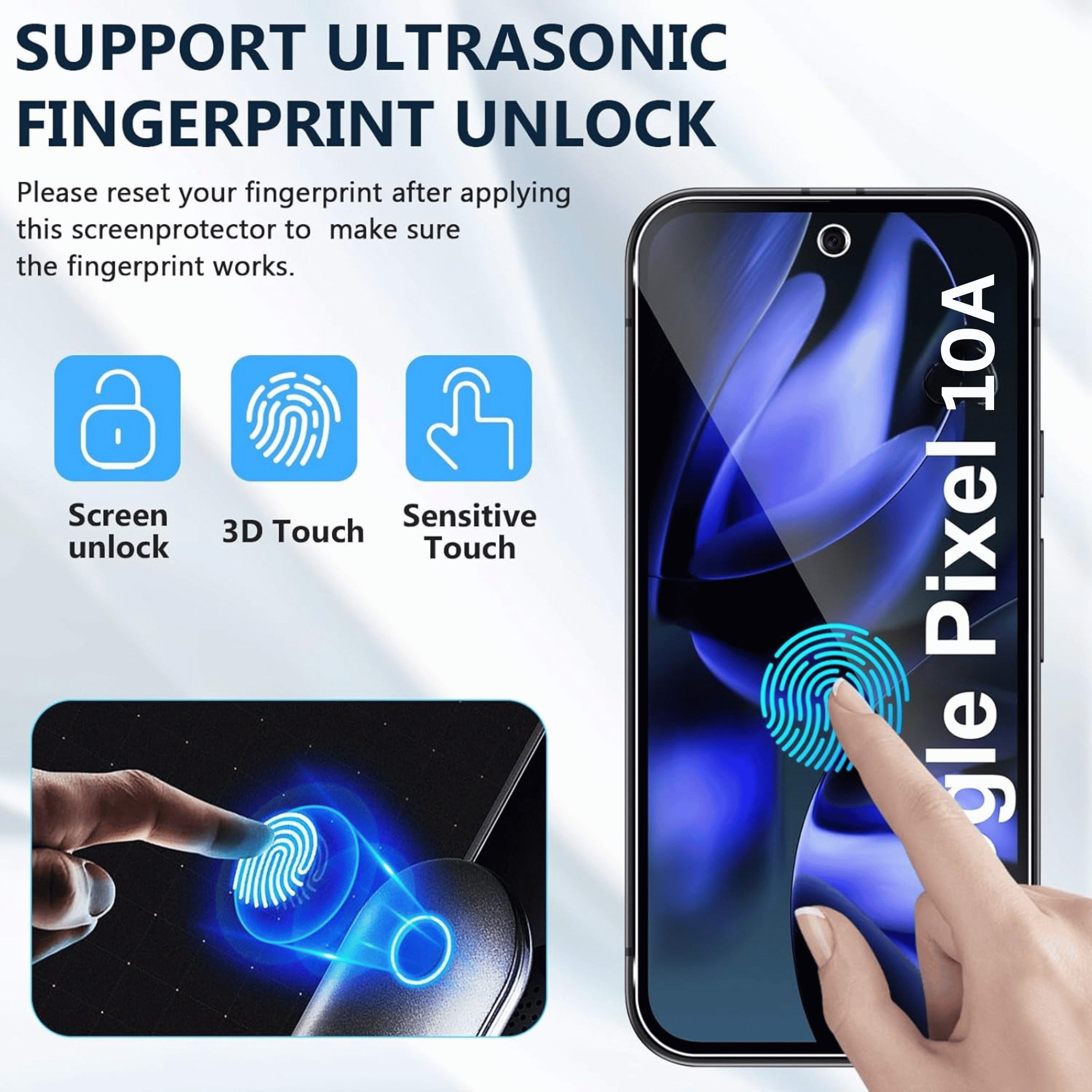 SmartUP Displayschutzglas 2X Schutzglas für Google Pixel 10A Display Kamera Panzerfolie Full 9H für Google Pixel 10A, 4 Stück, Rundumschutz, passgenaue Verarbei – Bild 5 von 5