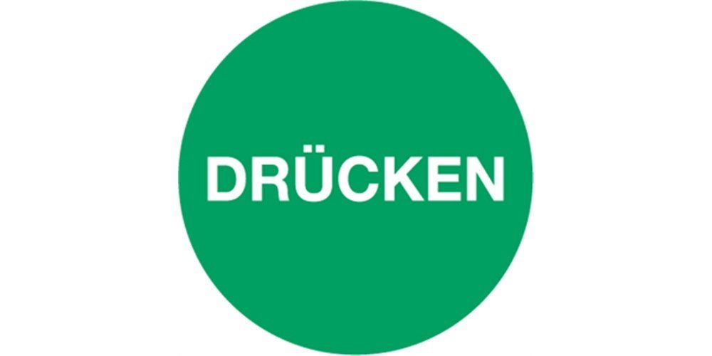 Thumbnail - König Werbeanlagen Hinweisschild Aufkleber Piktogramm Drücken, Folie, Ø 50 mm