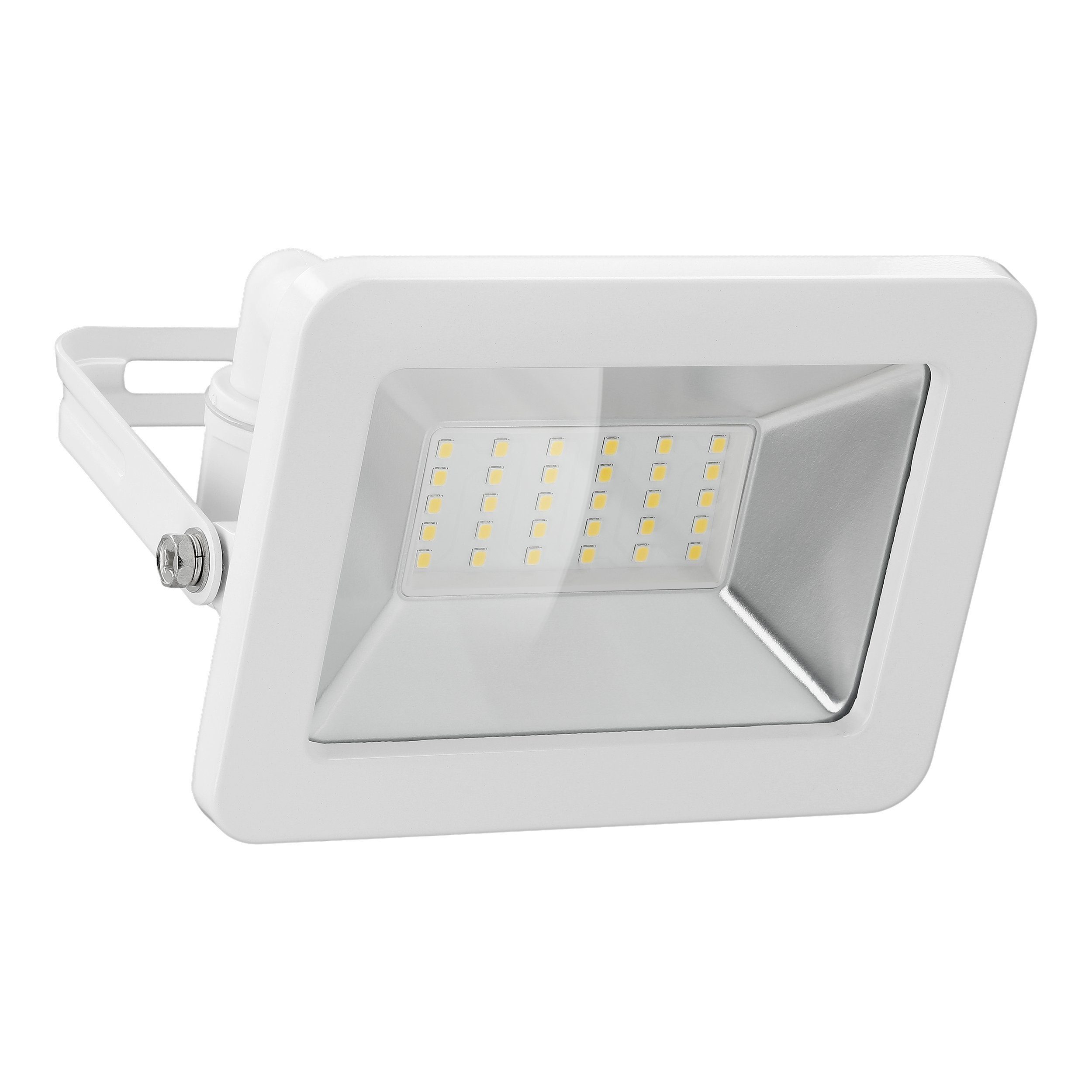 Goobay LED Flutlichtstrahler LED Außenstrahler 30 W Scheinwerfer, LED fest integriert, Neutralweiß, 4000 K / 2550 lm / M16 Kabelverschraubung / Weiß