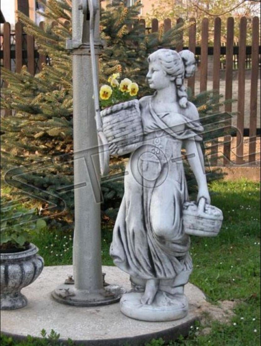 JVmoebel Skulptur Frau Garten 110cm Statue Figuren Figur Design Skulptur Skulpturen