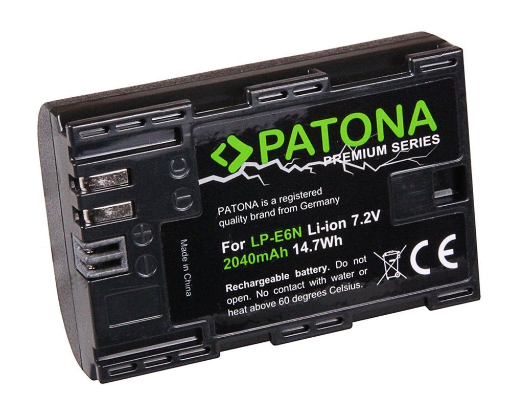 Patona Akku für R5 LP-E6N Canon mit LP-E6N die LP-E6NH Kamera-Akku 2040 R6 mAh / R kompatibel Canon EOS