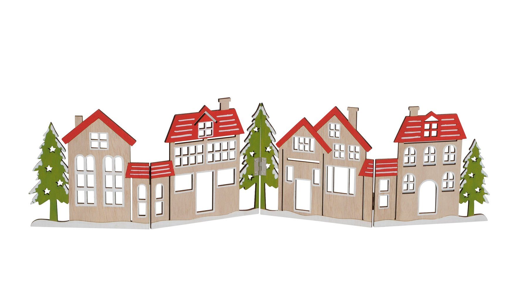 Holz St., rot-grün rot cm grün Deko 1 Häuserzeile - Dekoobjekt 60 Spetebo 1tlg) / klappbar (Packung,