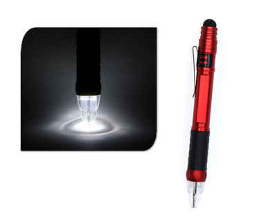 SONSTIGE Kugelschreiber »3in1 TOUCHPEN mit LED Licht 14,5cm Kugelschreiber Touchscreenstift 57 (Rot)«