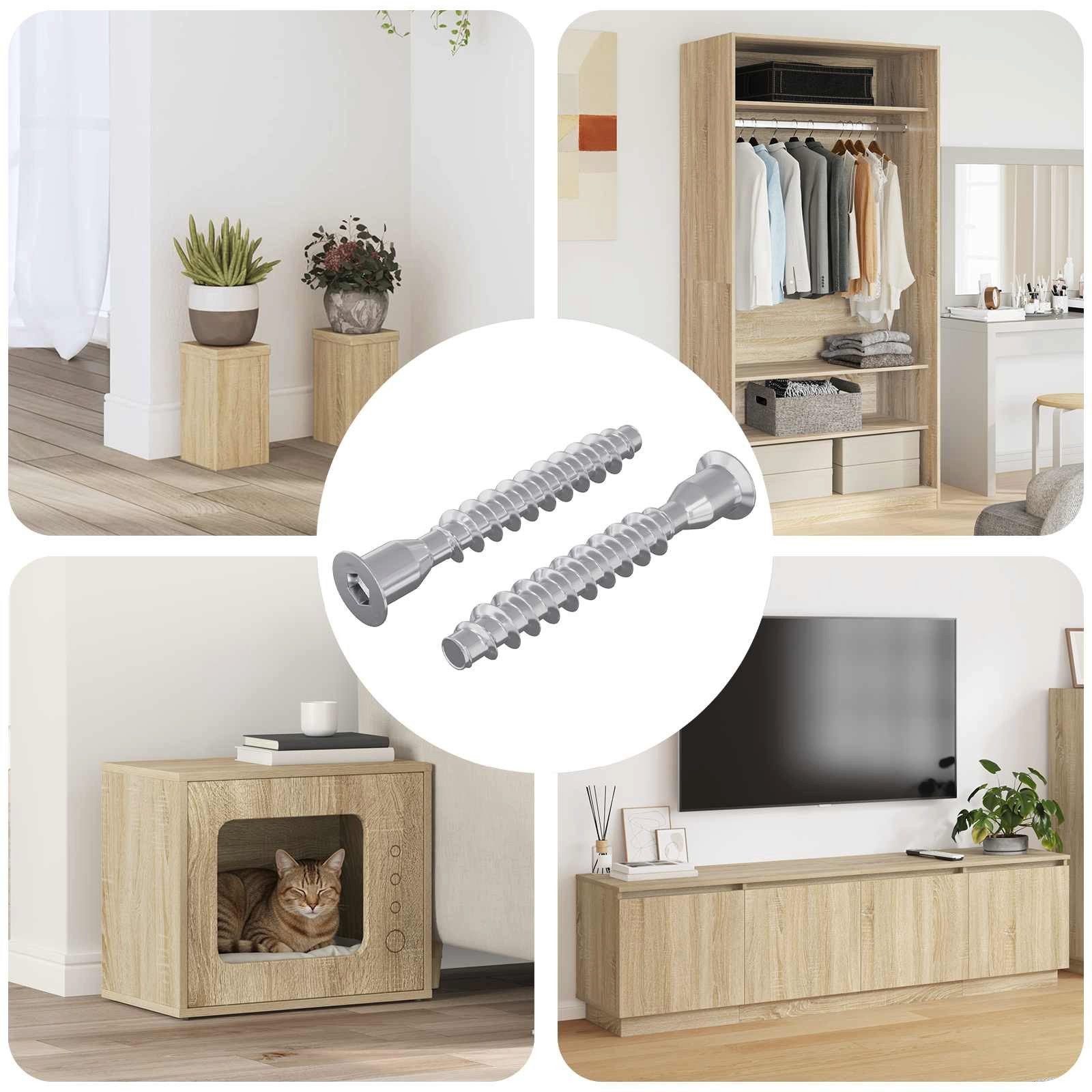 vidaXL Schraube, Confirmat-Schrauben 2 pcs Silber Metall