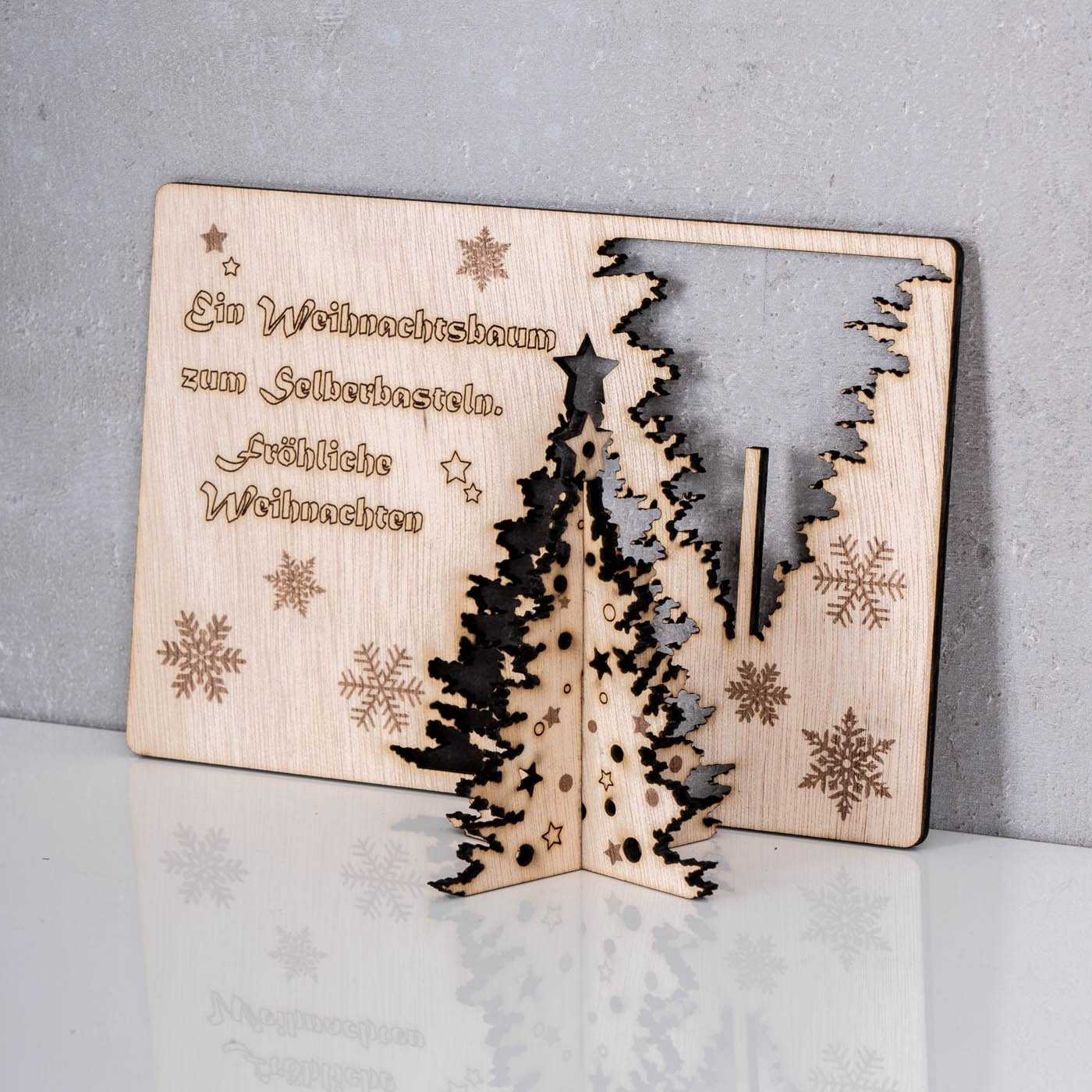 Levandeo® Weihnachtsfigur, Weihnachtskarte DIY Birkenholz Holzkarte Weihnachten Weihnachtsbaum