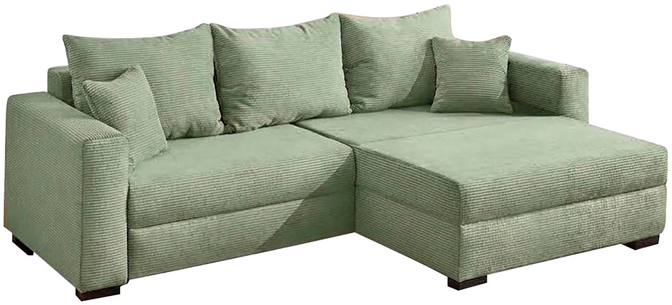 Jockenhöfer Gruppe Ecksofa Ecksofa Elmau, Größe Ottomane: XL, B:261cm, mit Schlaffunktion, Bettkasten & 2 Zierkissen
