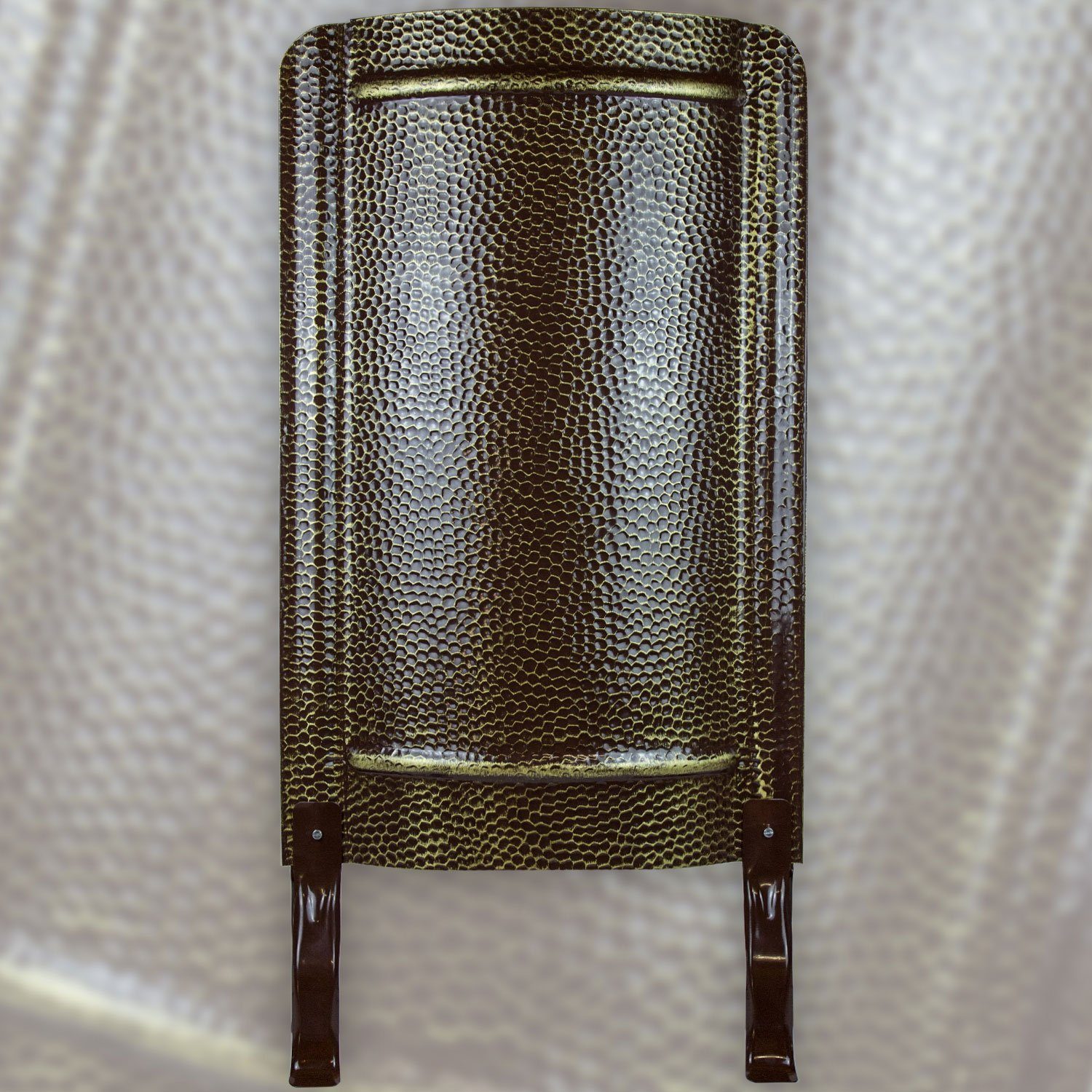 Ofenschutzgitter Ofenschild Ofenschirm Hitzeschild Hitzeschutz Metall gehämmert altmessing, braun-gold