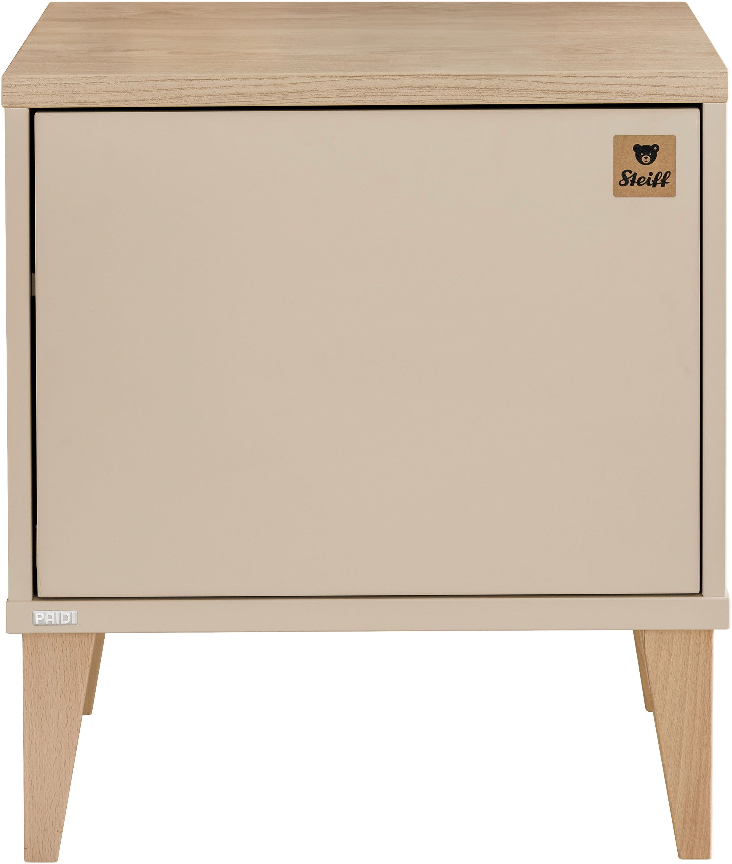PAIDI Nachtkommode MILA & BEN Steiff by PAIDI, Schublade mit Soft-Close, langlebiger Nachttisch in Beige mit Massivholz-Füßen