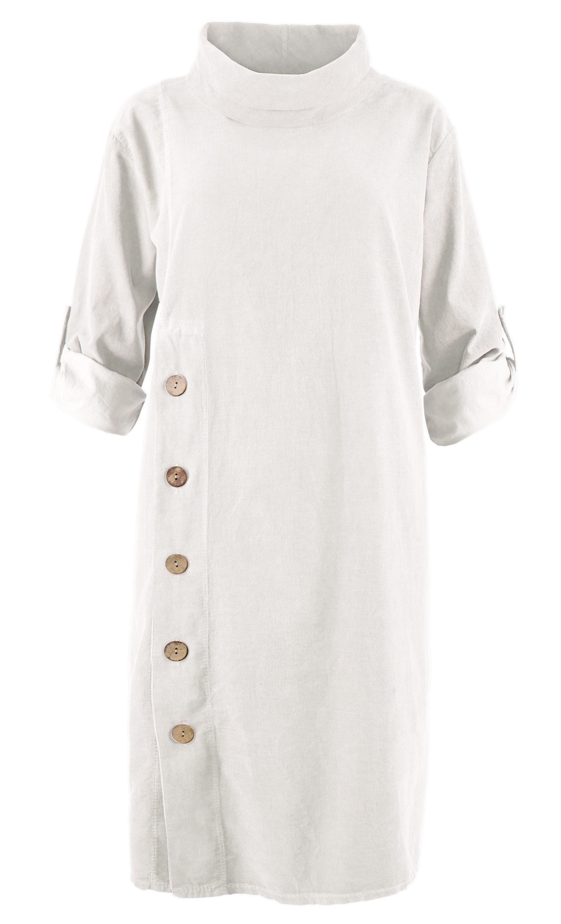 dy_mode Cordkleid Cordkleid Damen Oversize Kleid Feincordkleid Lässiges Tunika Kleid in Unifarbe, Oversize Optik