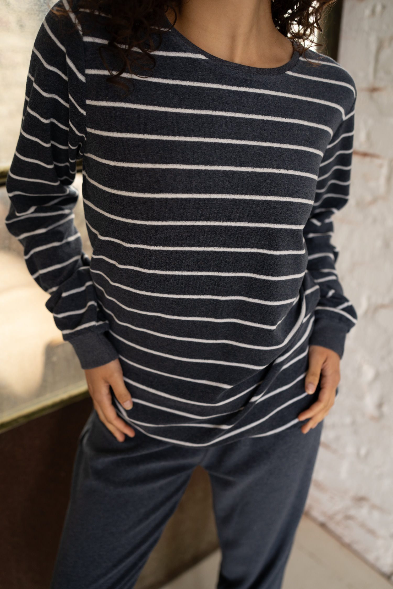 By Louise Schlafanzug Damen Frottee Pyjama (2 tlg) kuschelige Qualität günstig online kaufen