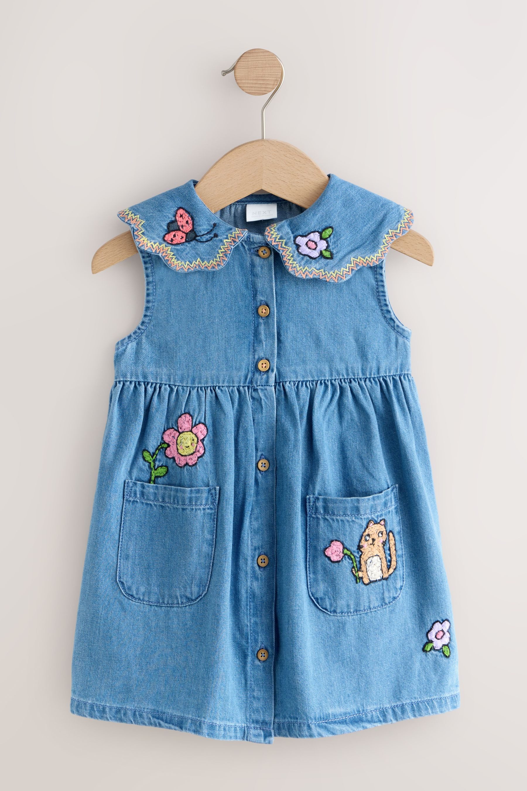 Next Jeanskleid Denimkleid mit Kragen (1-tlg)