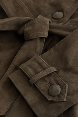 Next Lederjacke Trenchcoat aus echtem Veloursleder (1-St)