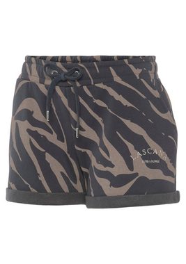 LASCANA Relaxshorts -Kurze Hose mit Zebradruck, seitlichen Taschen und Logostickerei, Loungewear, Loungeanzug