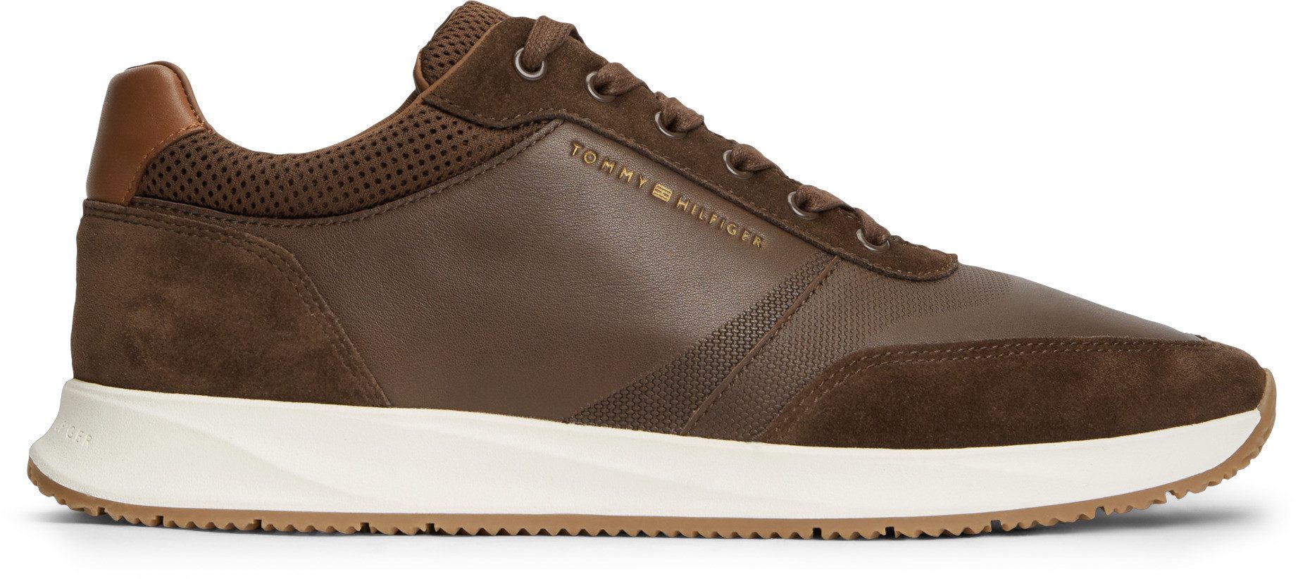 Tommy Hilfiger TH DRESSY RUNNER SUEDE MIX Sneaker Schnürschuh, Halbschuh, Freizeitschuh mit Logoschriftzug – Bild 5 von 5