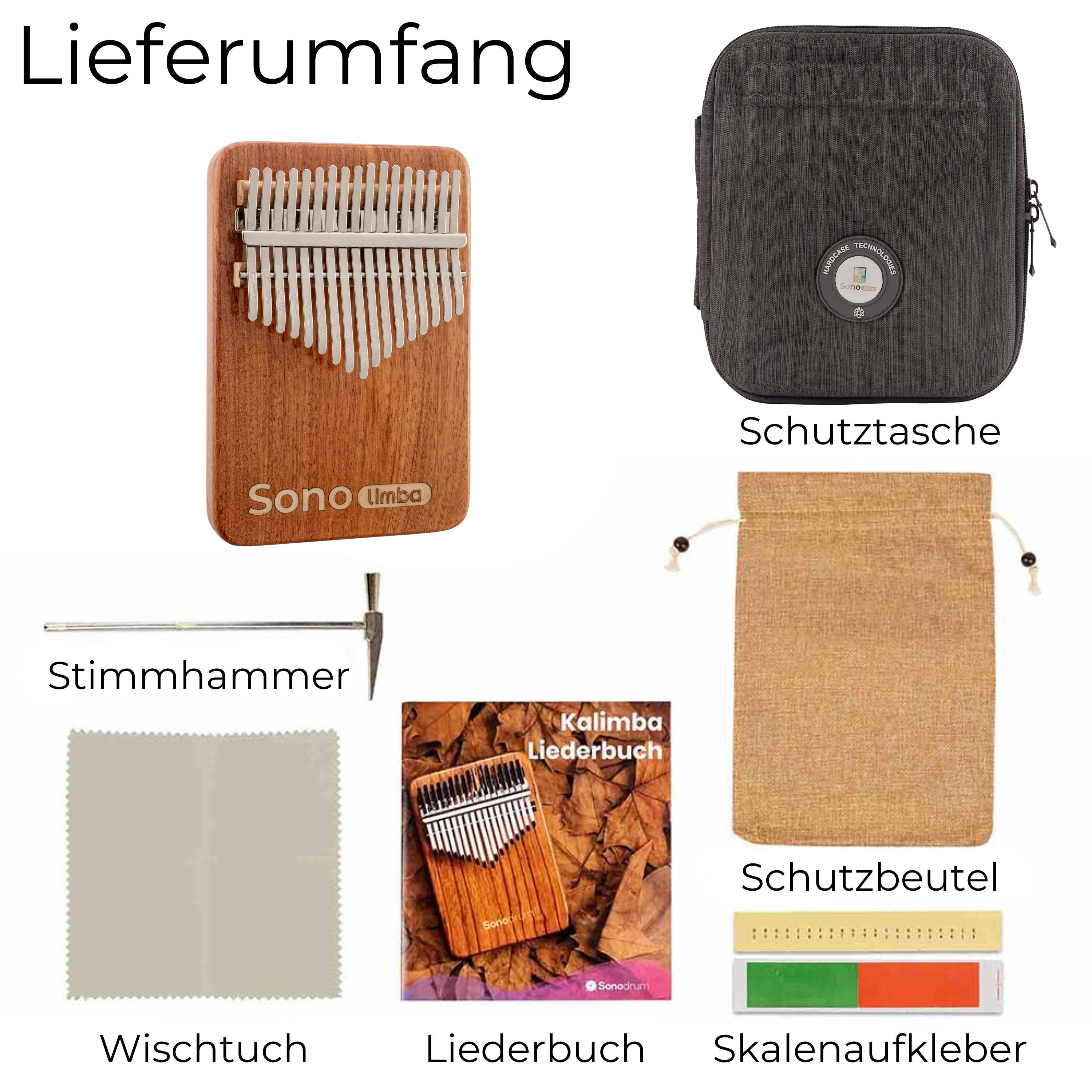 Sonodrum Kalimba "Sonolimba" aus Korallenholz im Set, C-Dur, 17 o. 21 Tasten – Bild 5 von 5