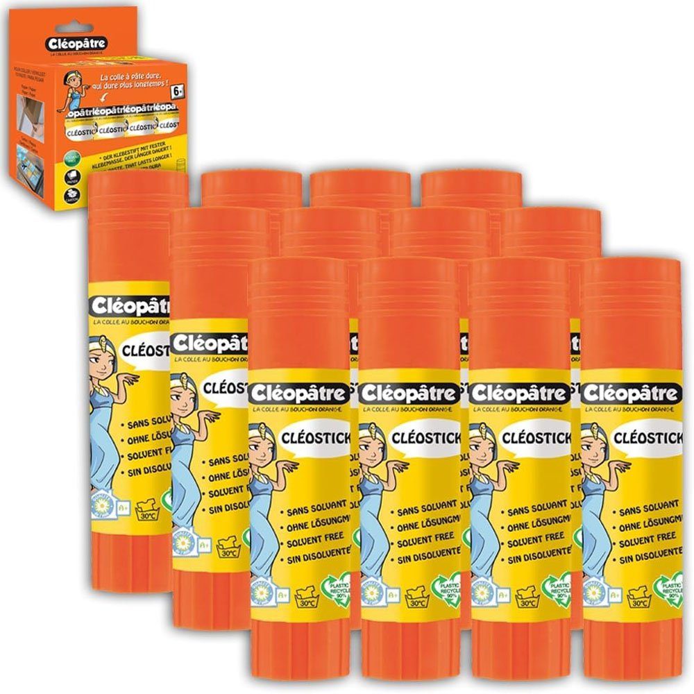 CLEOPATRA Bastelkleber BLISTER 12 MINI CLÉOSTICK – KLEBESTIFT, 8g