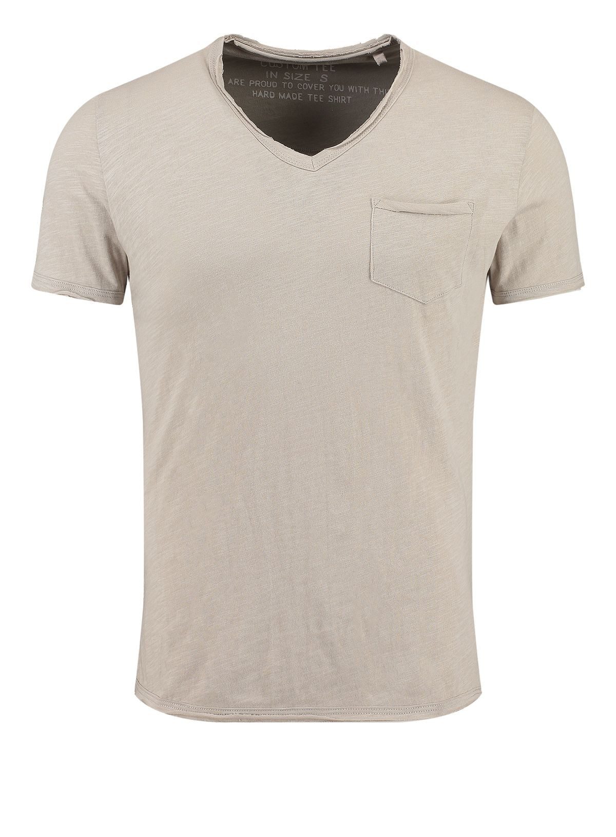 Key Largo T-Shirt Water vintage Look uni Basic MT00780 V-Ausschnitt unifarben kurzarm slim fit